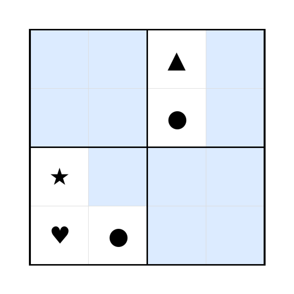 Sudoku-Rätsel Sudoku 4x4 (schwer) für Vorschule aus der Kategorie Sudoku - kostenlos ausdrucken