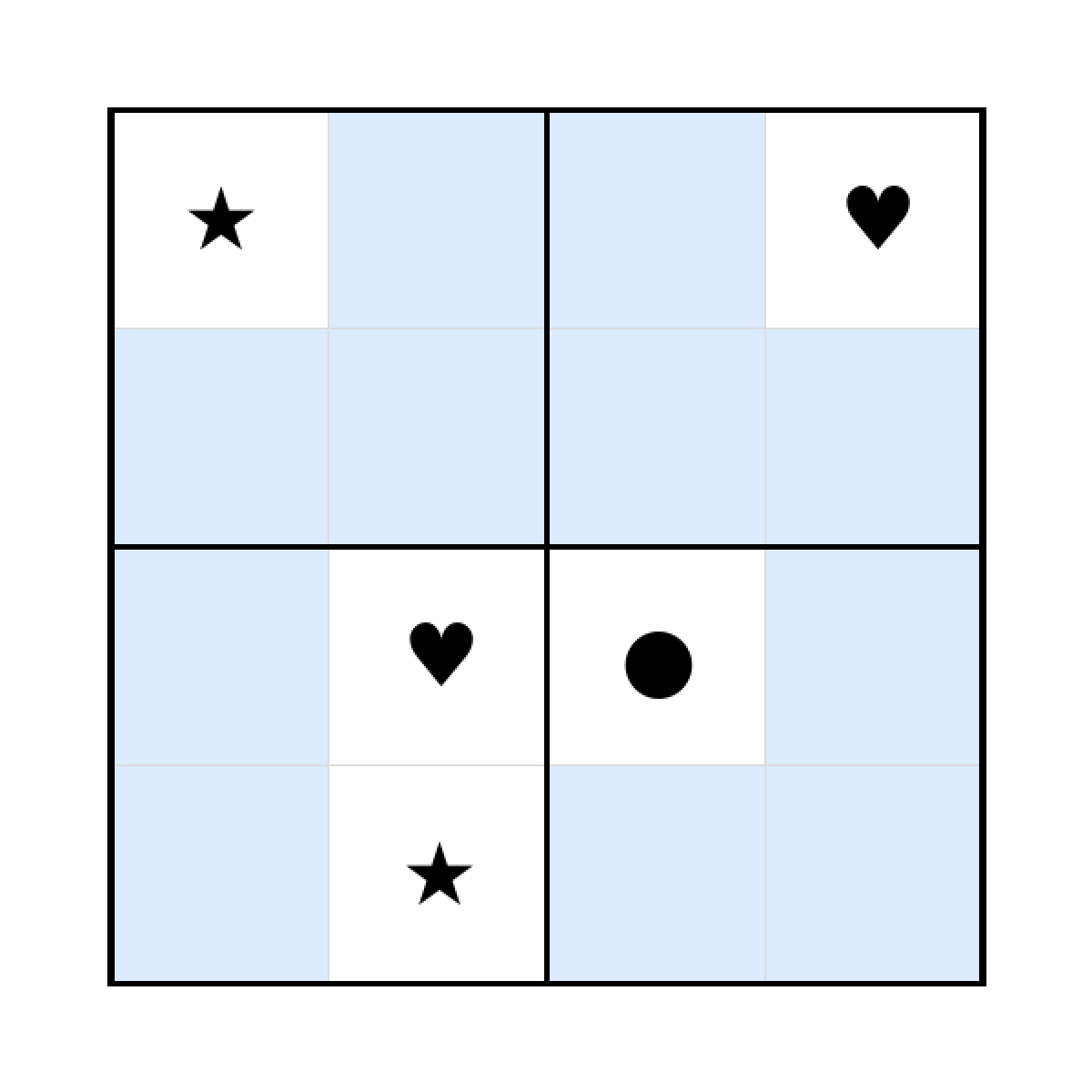 Sudoku-Rätsel Sudoku 4x4 (schwer) für Vorschule aus der Kategorie Sudoku - kostenlos ausdrucken
