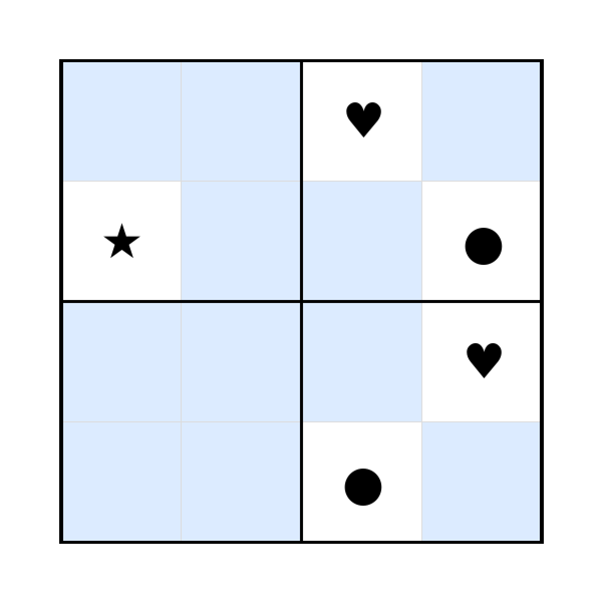 Sudoku-Rätsel Sudoku 4x4 (schwer) für Vorschule aus der Kategorie Sudoku - kostenlos ausdrucken