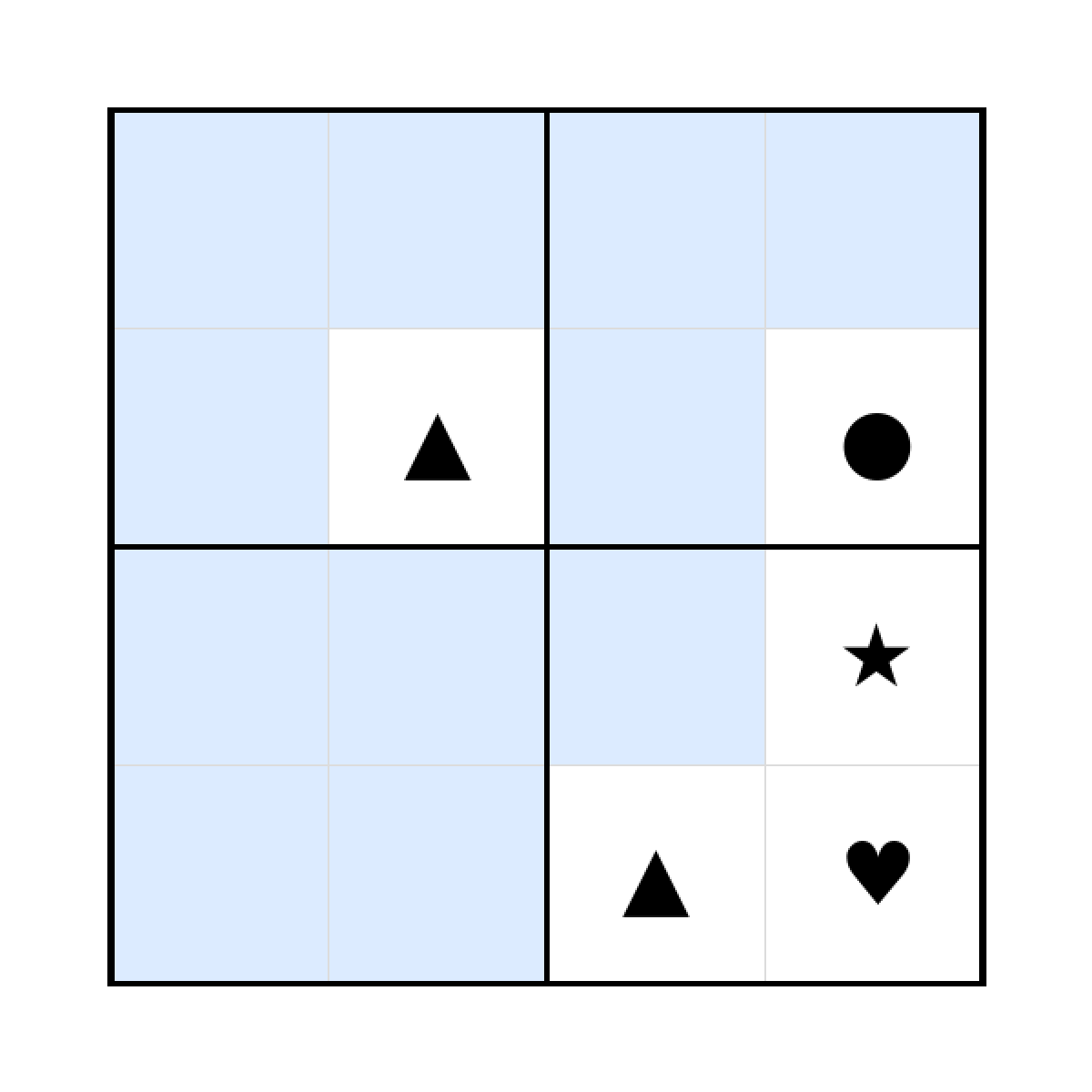 Sudoku-Rätsel Sudoku 4x4 (schwer) für Vorschule aus der Kategorie Sudoku - kostenlos ausdrucken