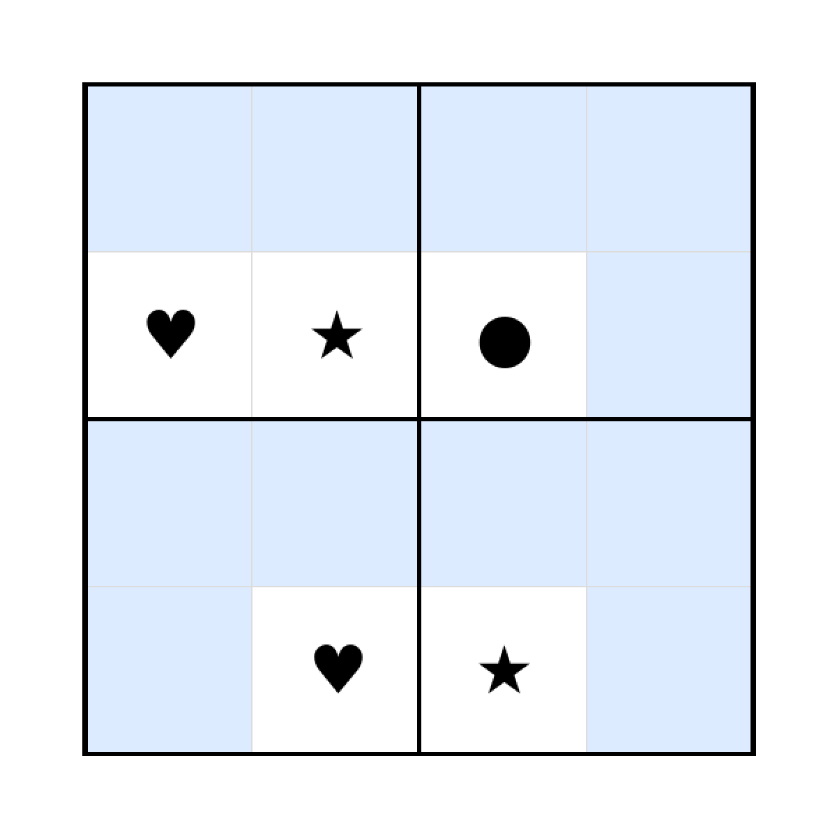 Sudoku-Rätsel Sudoku 4x4 (schwer) für Vorschule aus der Kategorie Sudoku - kostenlos ausdrucken