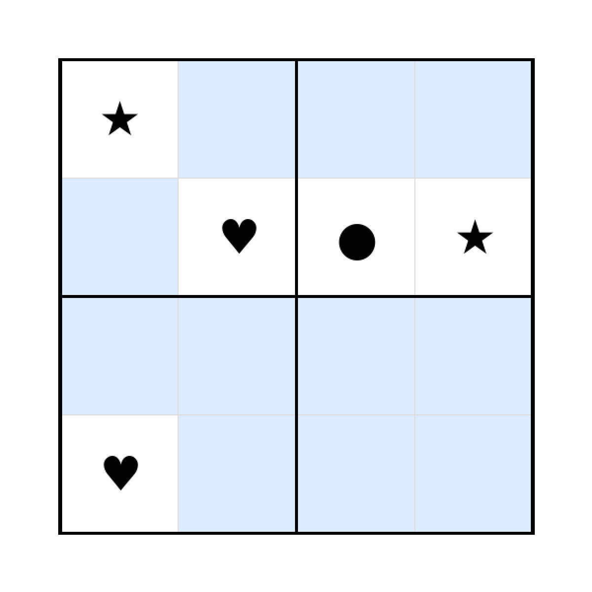 Sudoku-Rätsel Sudoku 4x4 (schwer) für Vorschule aus der Kategorie Sudoku - kostenlos ausdrucken