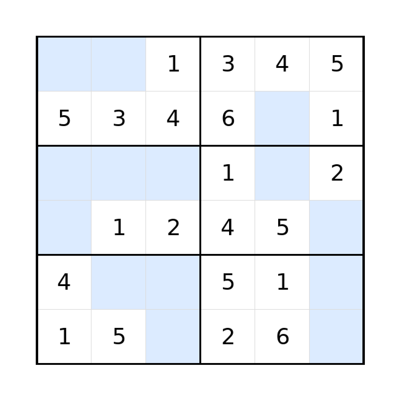Sudoku-Rätsel Sudoku 6x6 (leicht) für Grundschule aus der Kategorie Sudoku - kostenlos ausdrucken