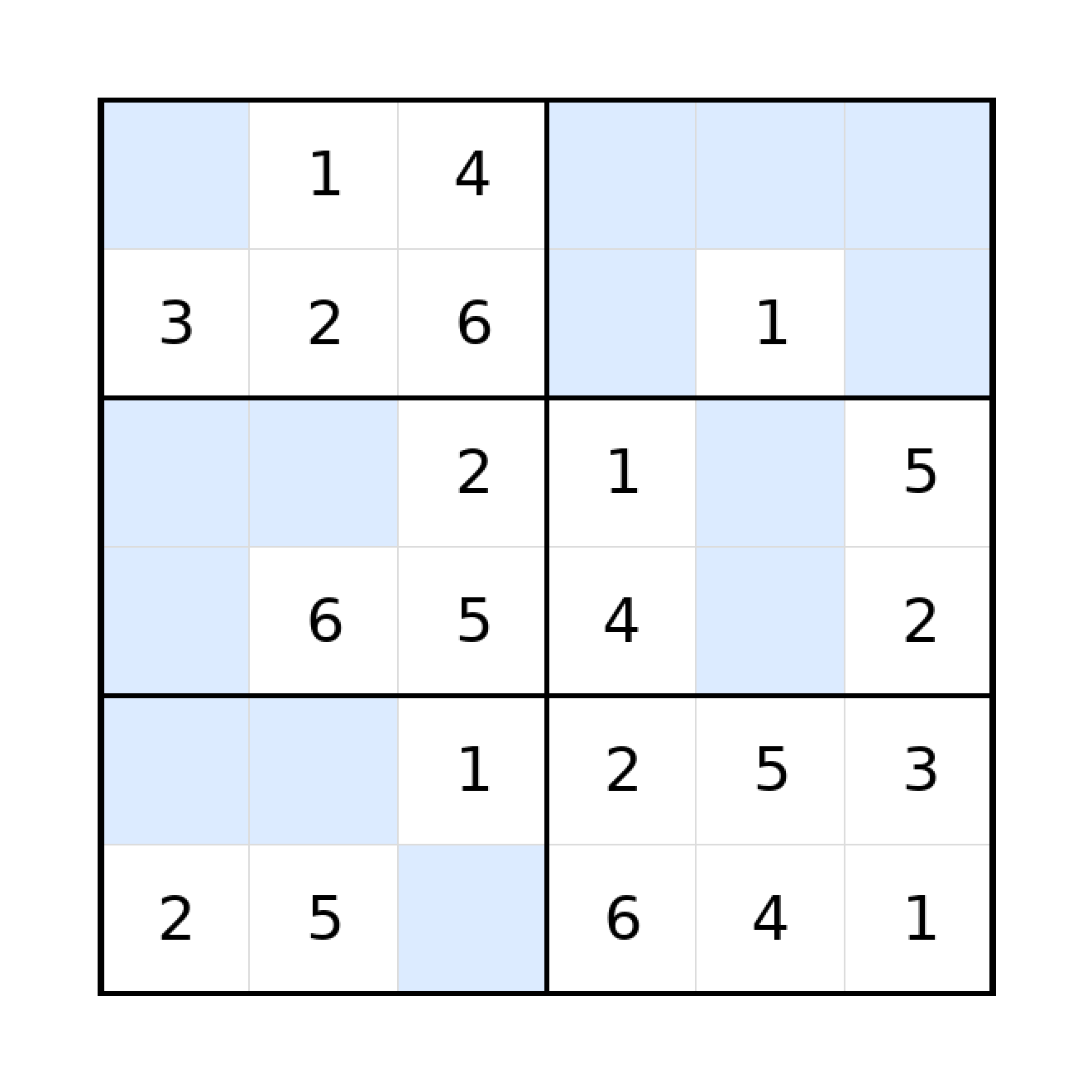 Sudoku-Rätsel Sudoku 6x6 (leicht) für Grundschule aus der Kategorie Sudoku - kostenlos ausdrucken
