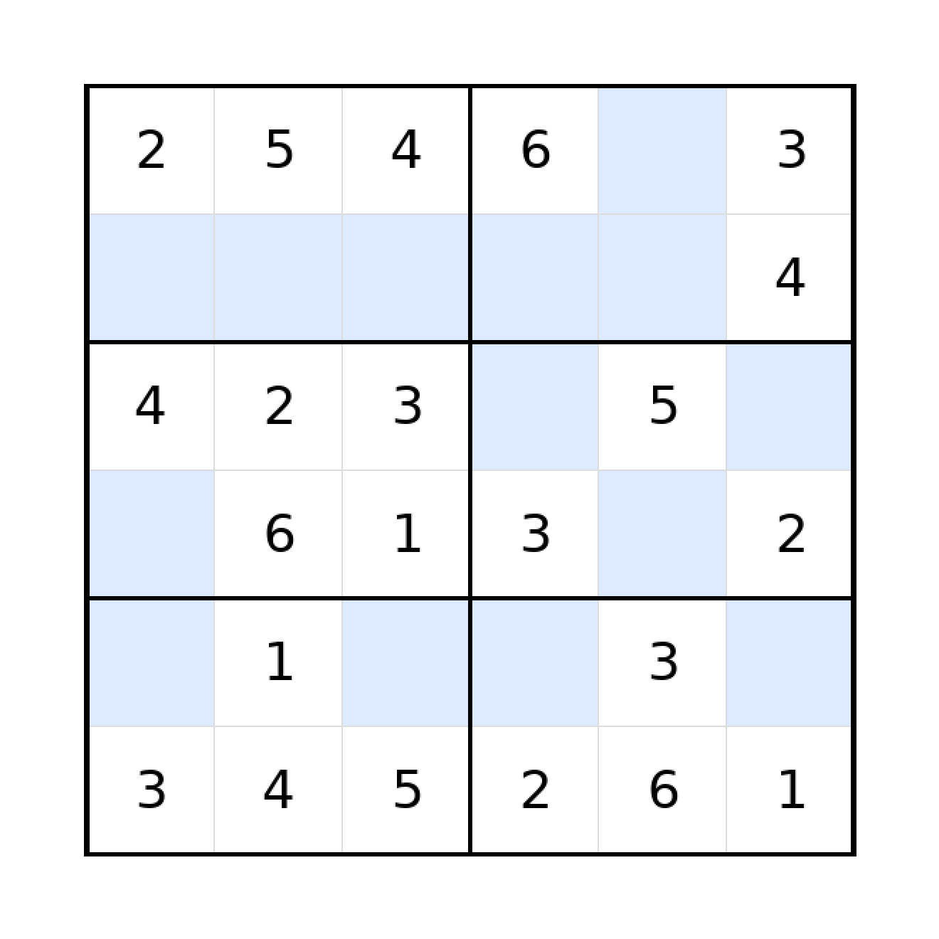 Sudoku-Rätsel Sudoku 6x6 (leicht) für Grundschule aus der Kategorie Sudoku - kostenlos ausdrucken