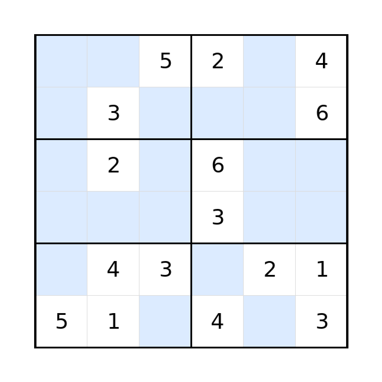 Sudoku-Rätsel Sudoku 6x6 (mittel) für Grundschule aus der Kategorie Sudoku - kostenlos ausdrucken