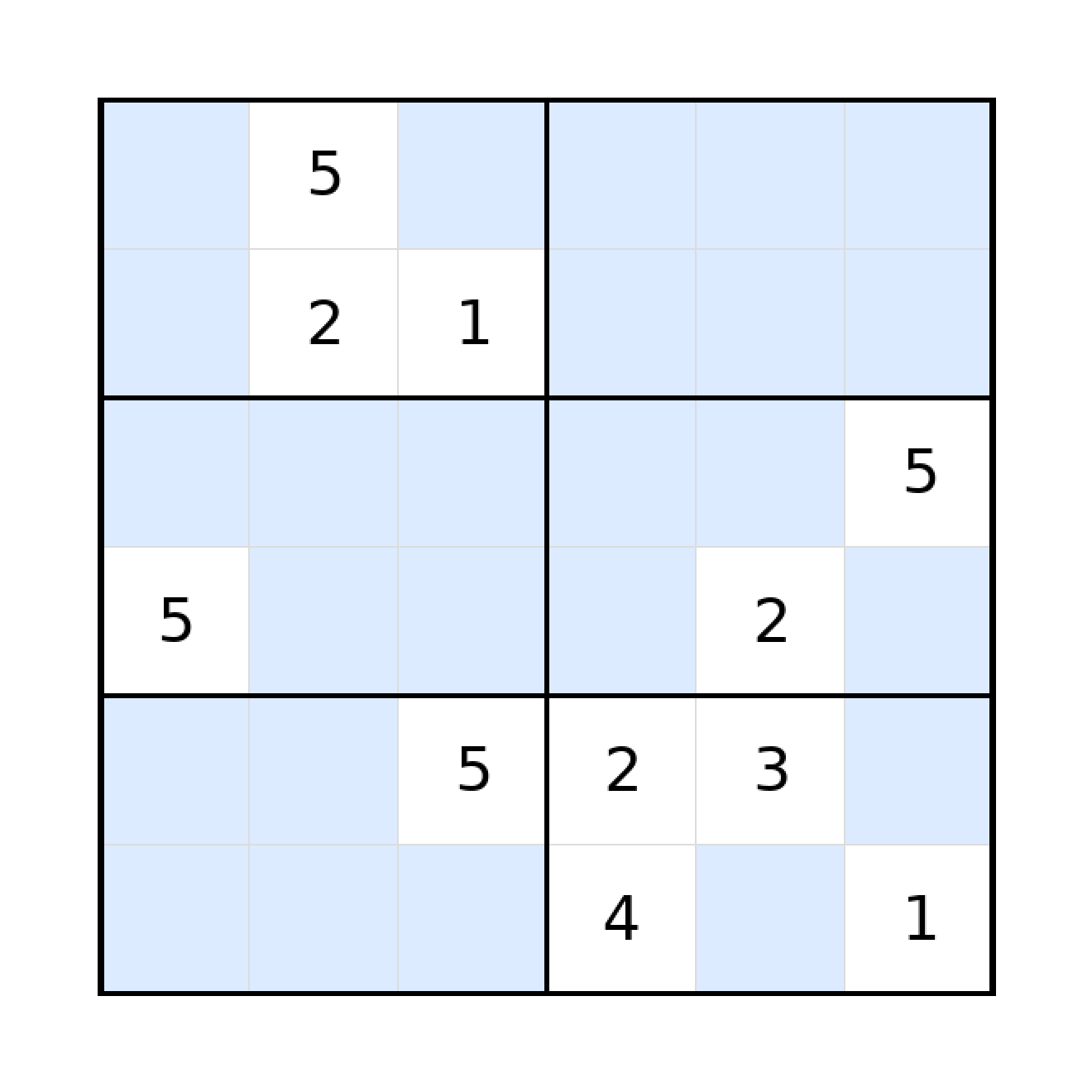 Sudoku-Rätsel Sudoku 6x6 (schwer) für Grundschule aus der Kategorie Sudoku - kostenlos ausdrucken