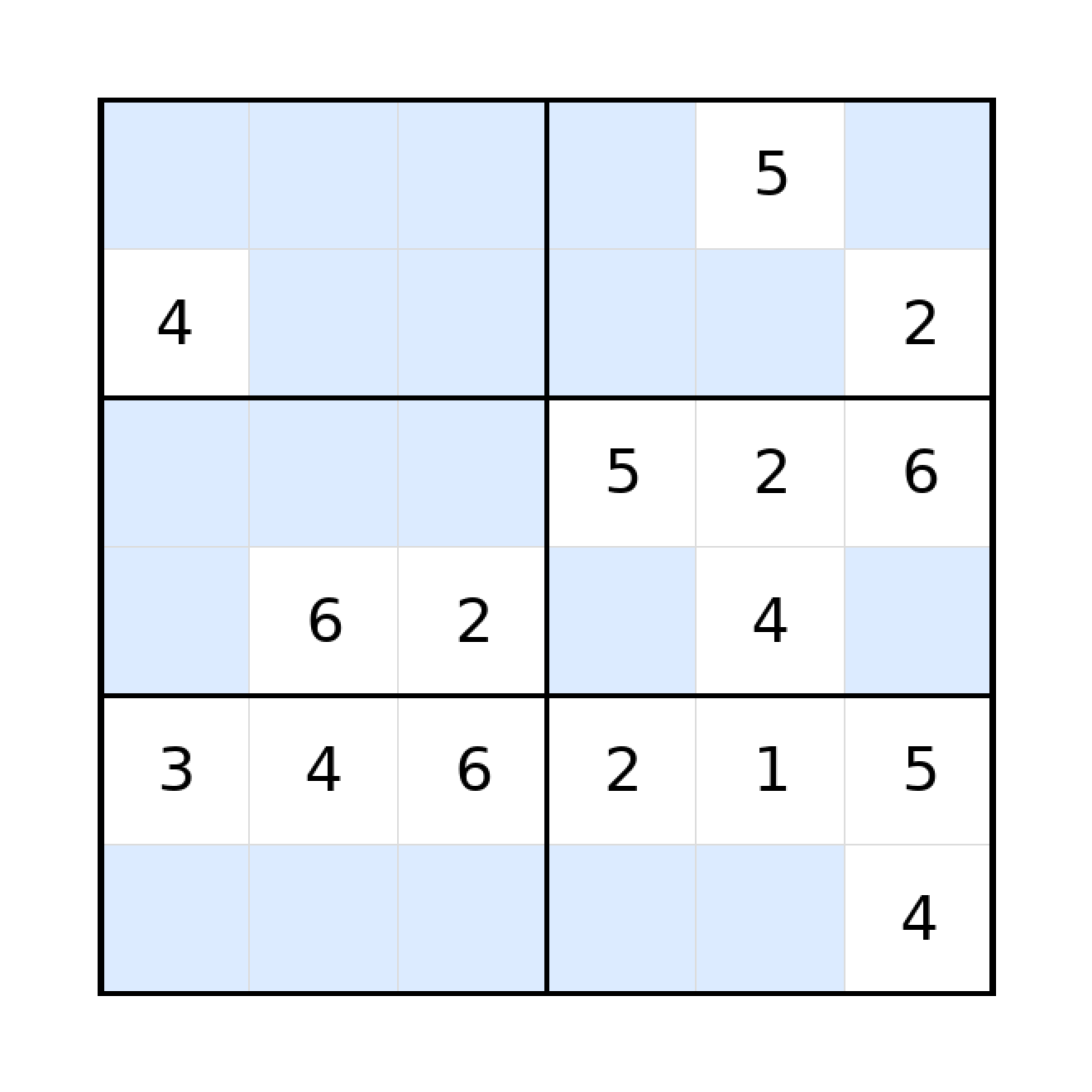 Sudoku-Rätsel Sudoku 6x6 (mittel) für Grundschule aus der Kategorie Sudoku - kostenlos ausdrucken
