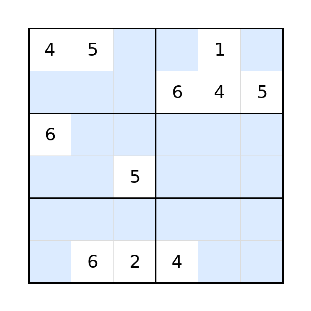 Sudoku-Rätsel Sudoku 6x6 (schwer) für Grundschule aus der Kategorie Sudoku - kostenlos ausdrucken