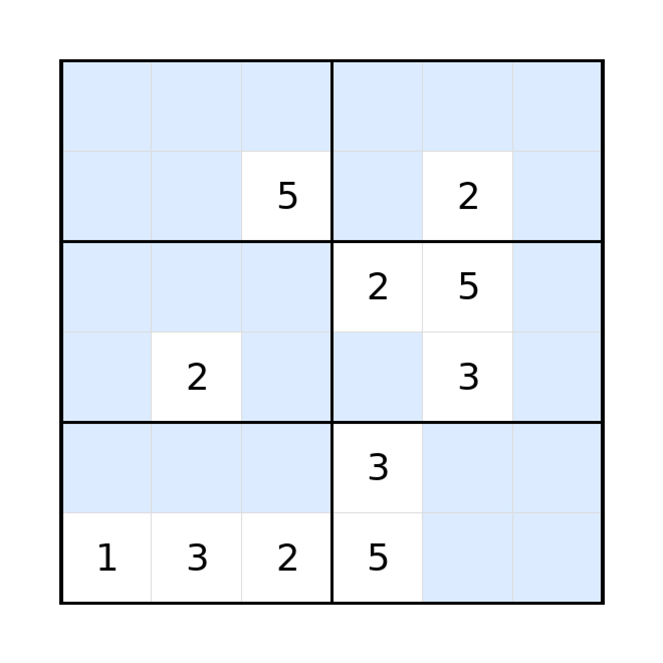 Sudoku-Rätsel Sudoku 6x6 (schwer) für Grundschule aus der Kategorie Sudoku - kostenlos ausdrucken