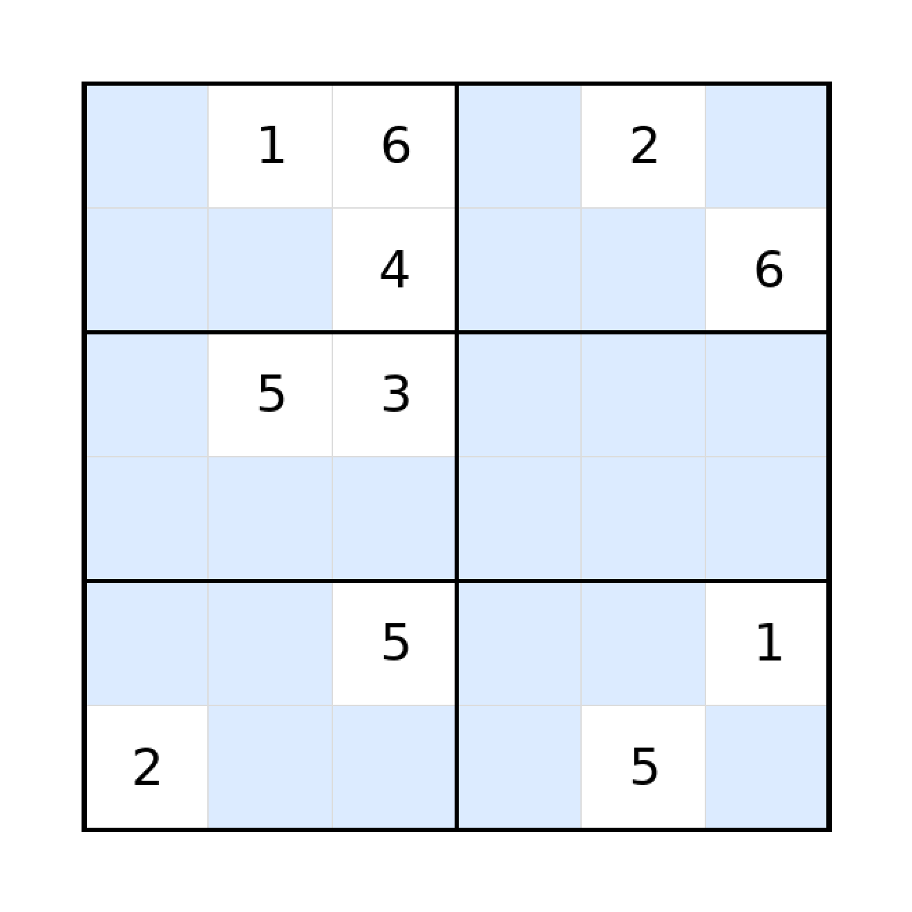 Sudoku-Rätsel Sudoku 6x6 (schwer) für Grundschule aus der Kategorie Sudoku - kostenlos ausdrucken