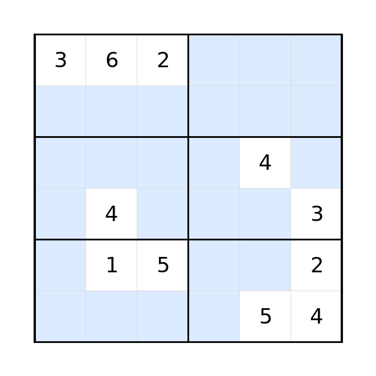 Sudoku-Rätsel Sudoku 6x6 (schwer) für Grundschule aus der Kategorie Sudoku - kostenlos ausdrucken