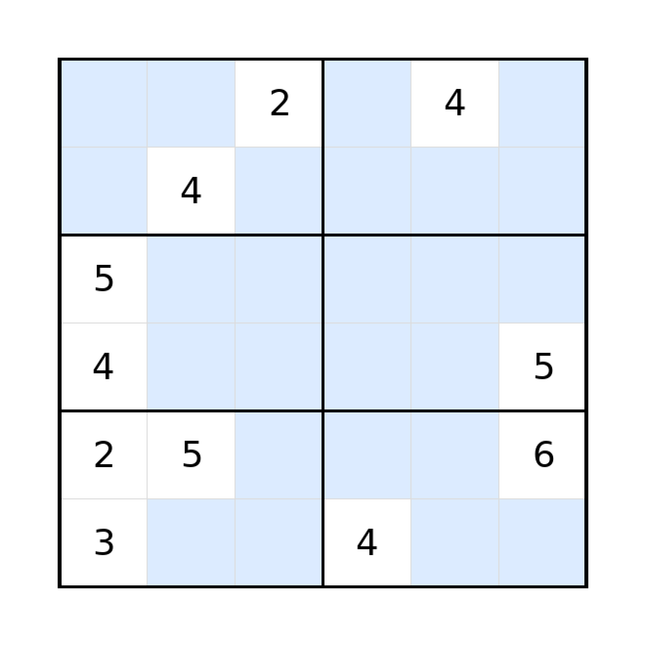 Sudoku-Rätsel Sudoku 6x6 (schwer) für Grundschule aus der Kategorie Sudoku - kostenlos ausdrucken
