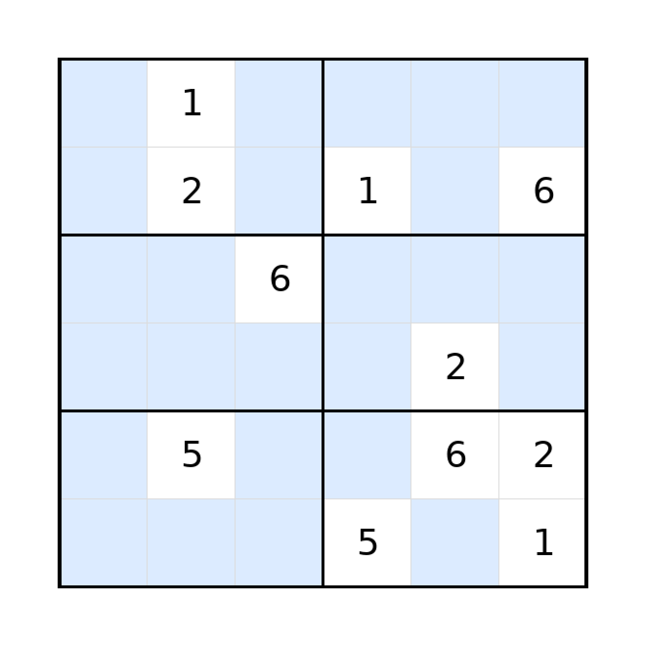 Sudoku-Rätsel Sudoku 6x6 (schwer) für Grundschule aus der Kategorie Sudoku - kostenlos ausdrucken