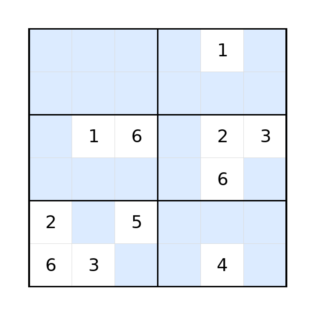 Sudoku-Rätsel Sudoku 6x6 (schwer) für Grundschule aus der Kategorie Sudoku - kostenlos ausdrucken