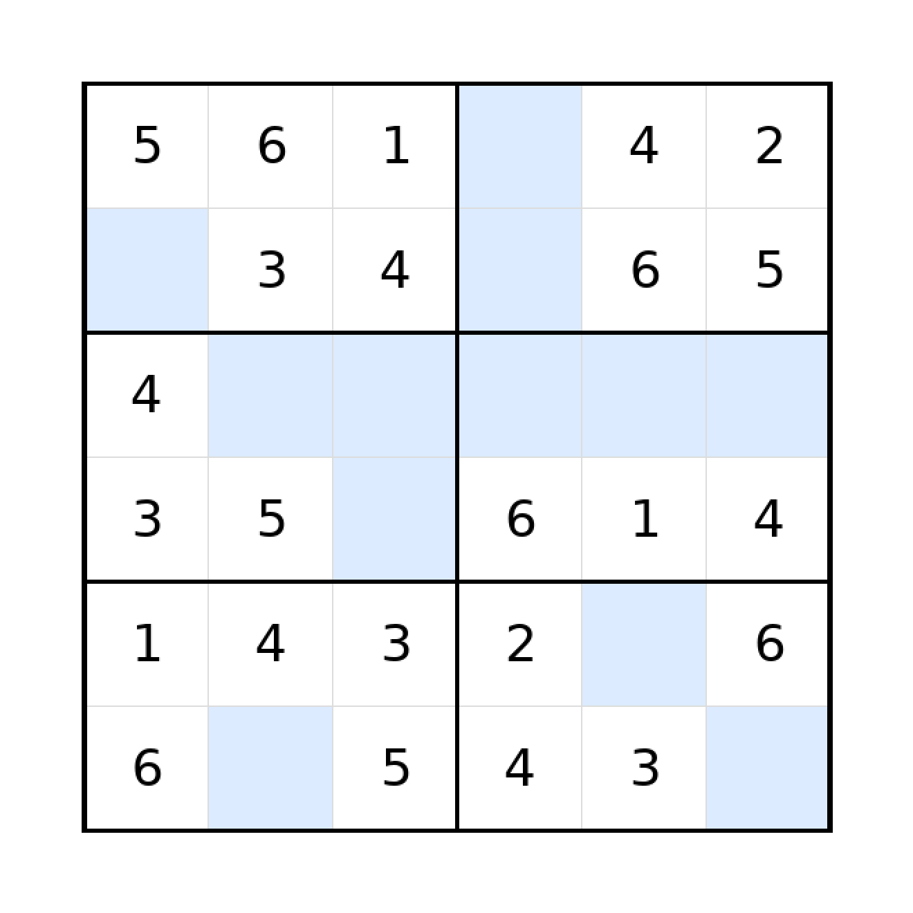 Sudoku-Rätsel Sudoku 6x6 (leicht) für Grundschule aus der Kategorie Sudoku - kostenlos ausdrucken