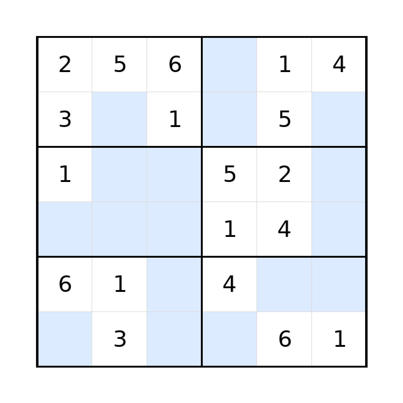 Sudoku-Rätsel Sudoku 6x6 (mittel) für Grundschule aus der Kategorie Sudoku - kostenlos ausdrucken