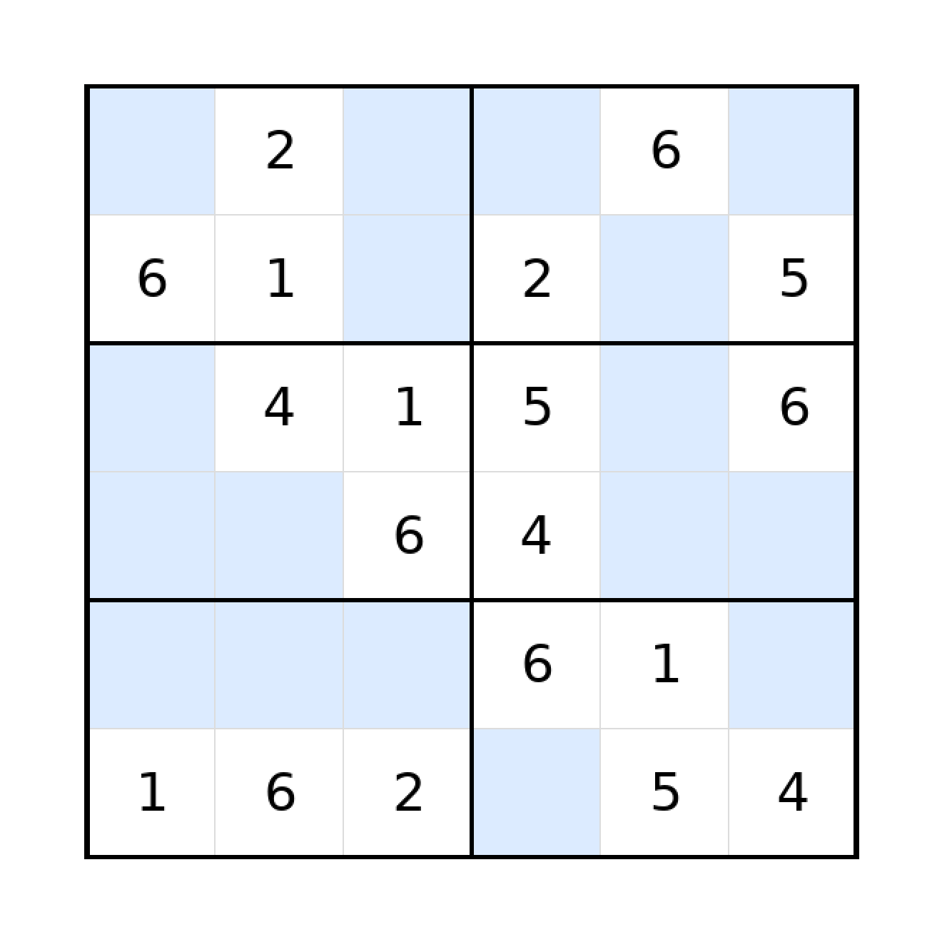 Sudoku-Rätsel Sudoku 6x6 (mittel) für Grundschule aus der Kategorie Sudoku - kostenlos ausdrucken