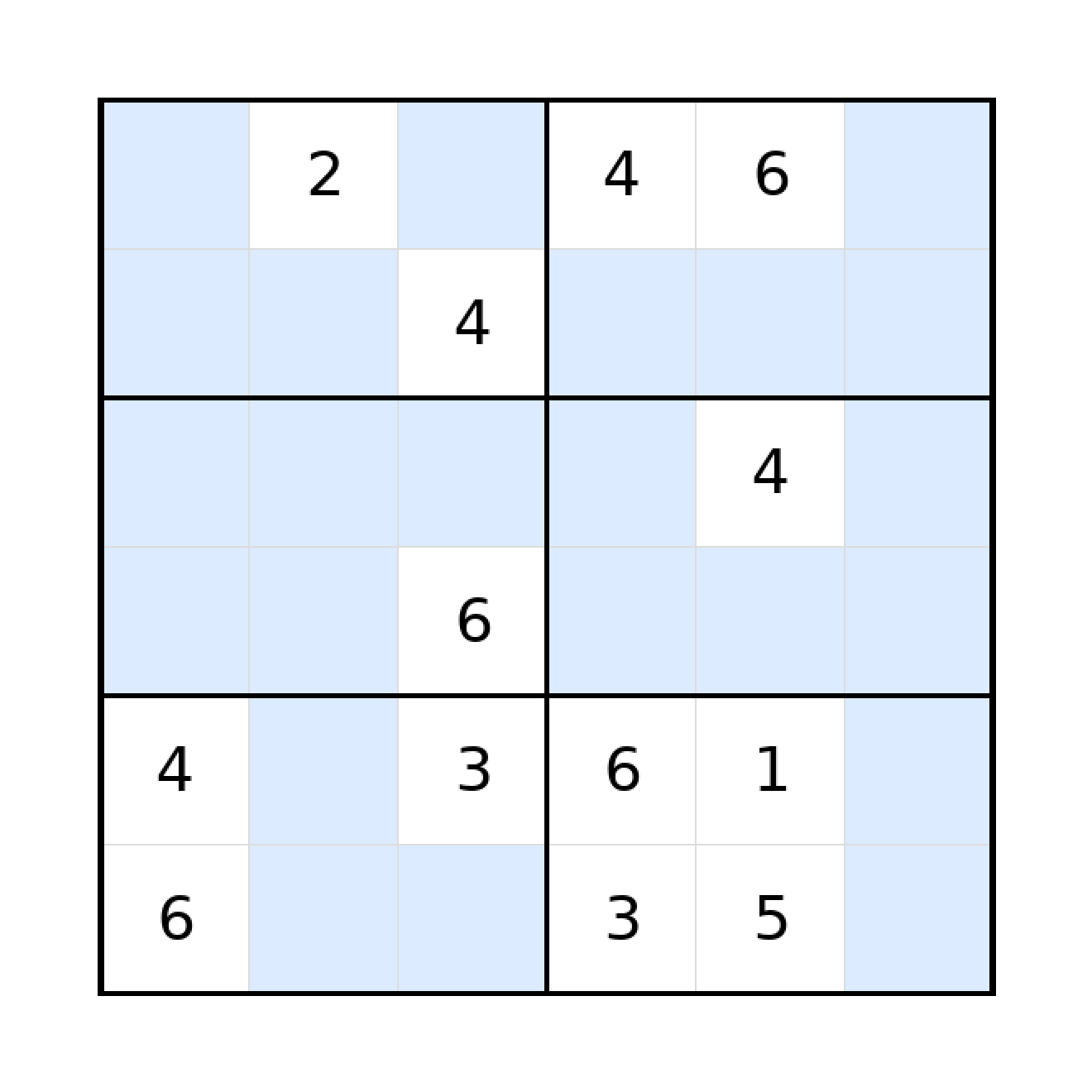 Sudoku-Rätsel Sudoku 6x6 (schwer) für Grundschule aus der Kategorie Sudoku - kostenlos ausdrucken