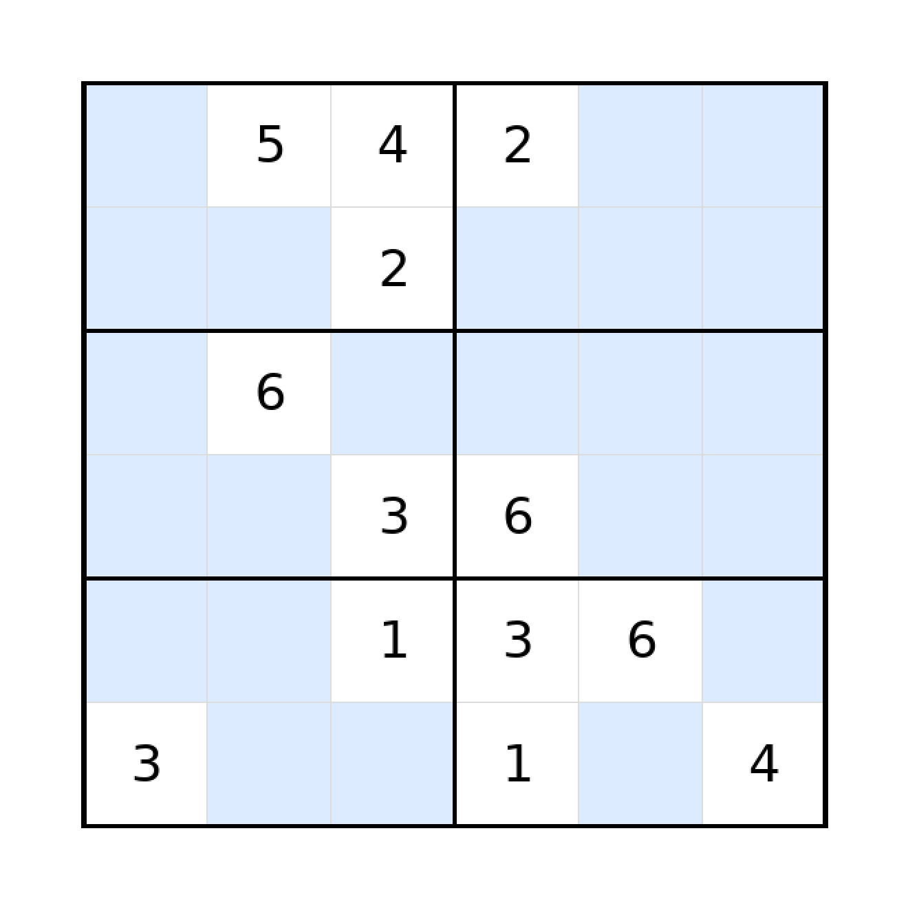 Sudoku-Rätsel Sudoku 6x6 (schwer) für Grundschule aus der Kategorie Sudoku - kostenlos ausdrucken