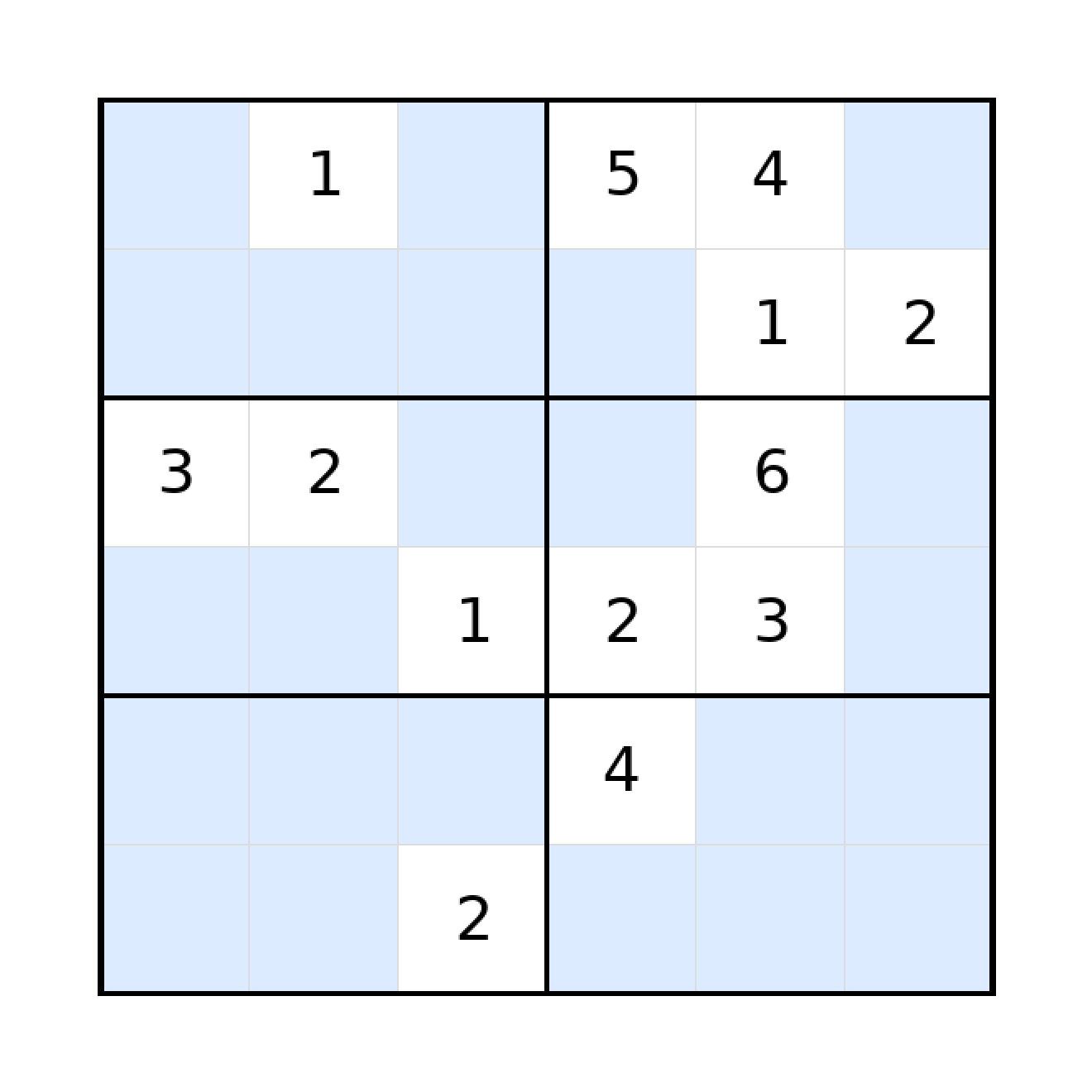 Sudoku-Rätsel Sudoku 6x6 (schwer) für Grundschule aus der Kategorie Sudoku - kostenlos ausdrucken