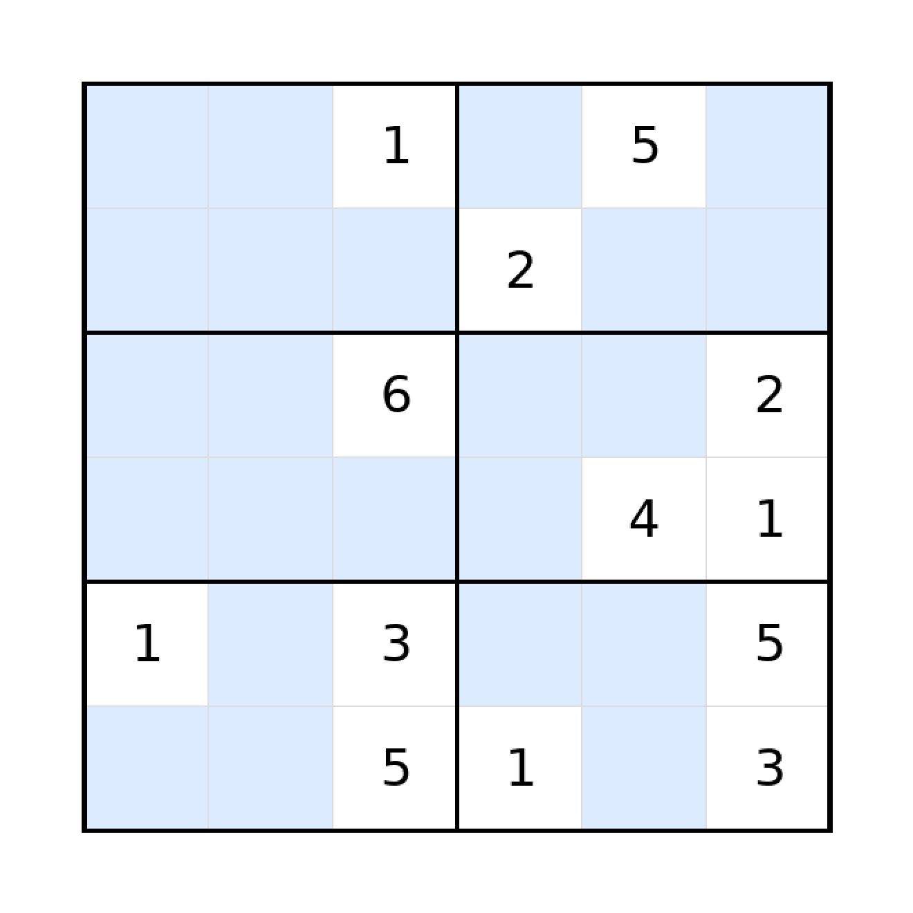 Sudoku-Rätsel Sudoku 6x6 (schwer) für Grundschule aus der Kategorie Sudoku - kostenlos ausdrucken