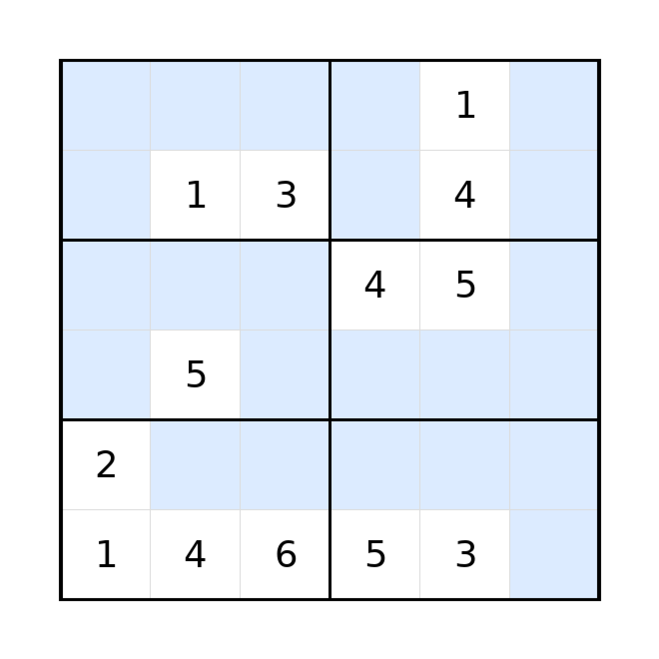 Sudoku-Rätsel Sudoku 6x6 (schwer) für Grundschule aus der Kategorie Sudoku - kostenlos ausdrucken