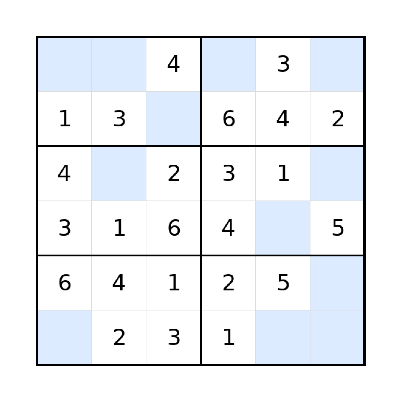 Sudoku-Rätsel Sudoku 6x6 (leicht) für Grundschule aus der Kategorie Sudoku - kostenlos ausdrucken