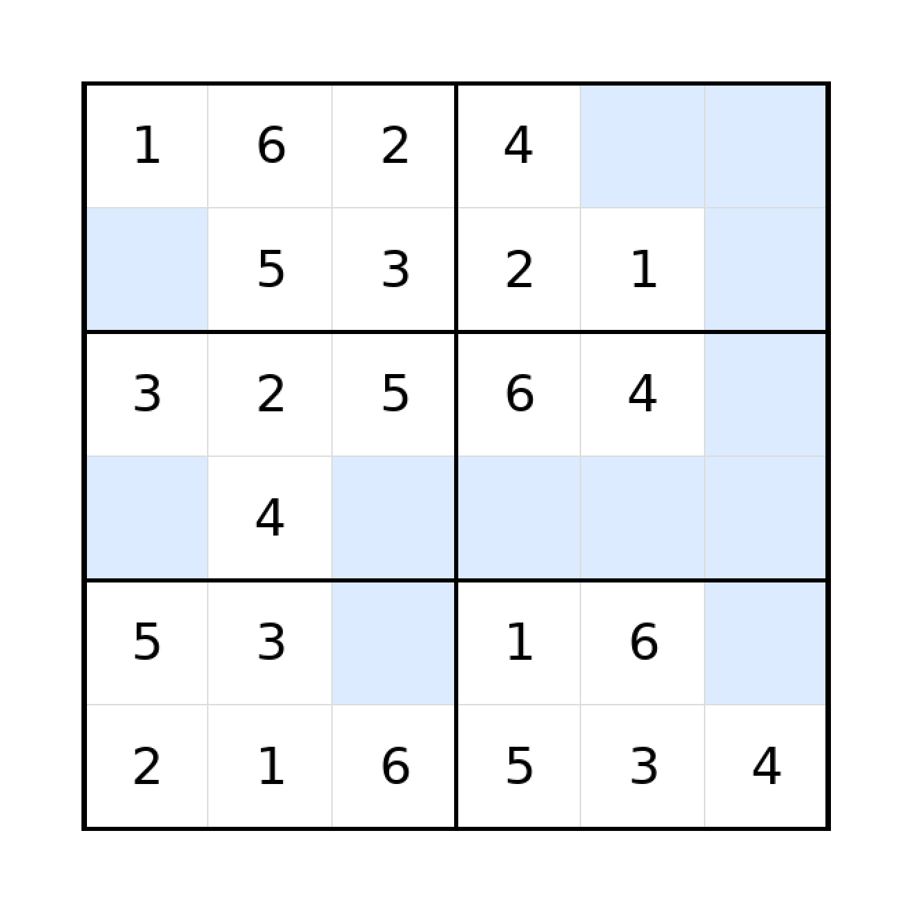 Sudoku-Rätsel Sudoku 6x6 (leicht) für Grundschule aus der Kategorie Sudoku - kostenlos ausdrucken
