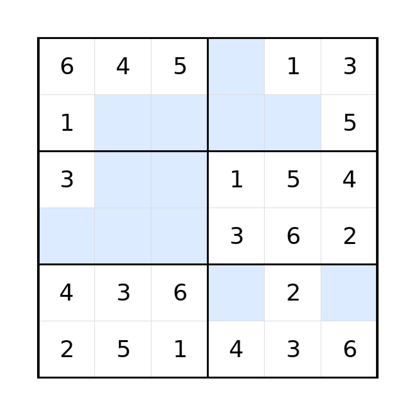 Sudoku-Rätsel Sudoku 6x6 (leicht) für Grundschule aus der Kategorie Sudoku - kostenlos ausdrucken