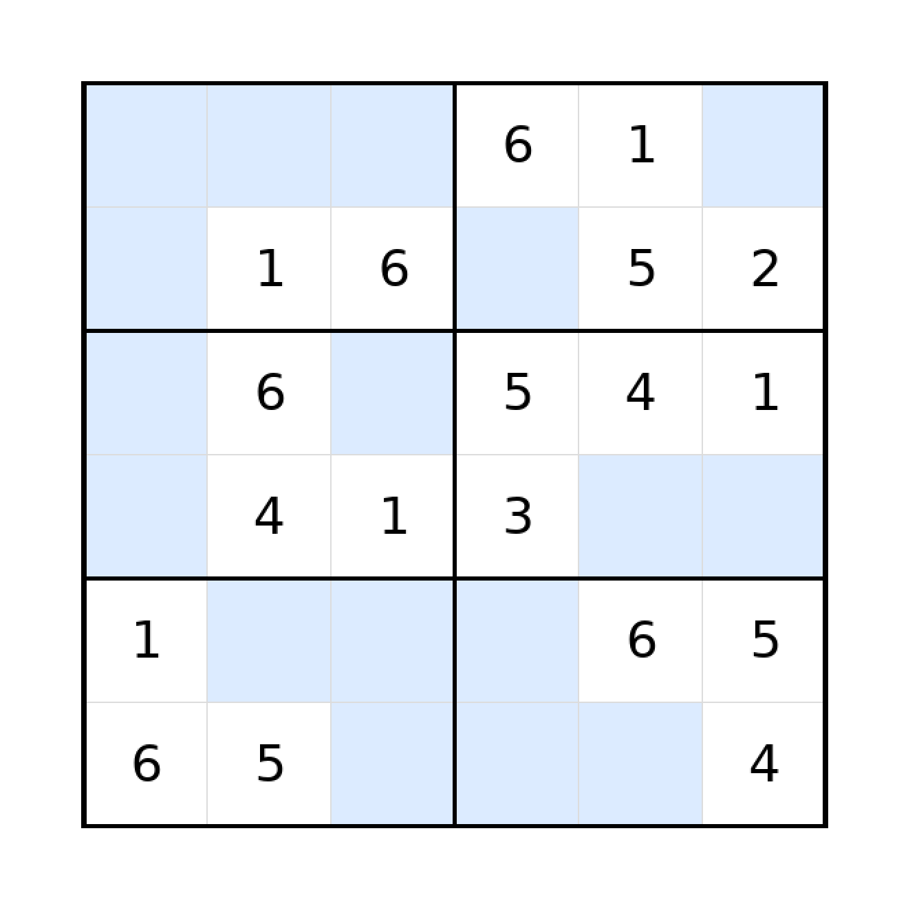 Sudoku-Rätsel Sudoku 6x6 (mittel) für Grundschule aus der Kategorie Sudoku - kostenlos ausdrucken