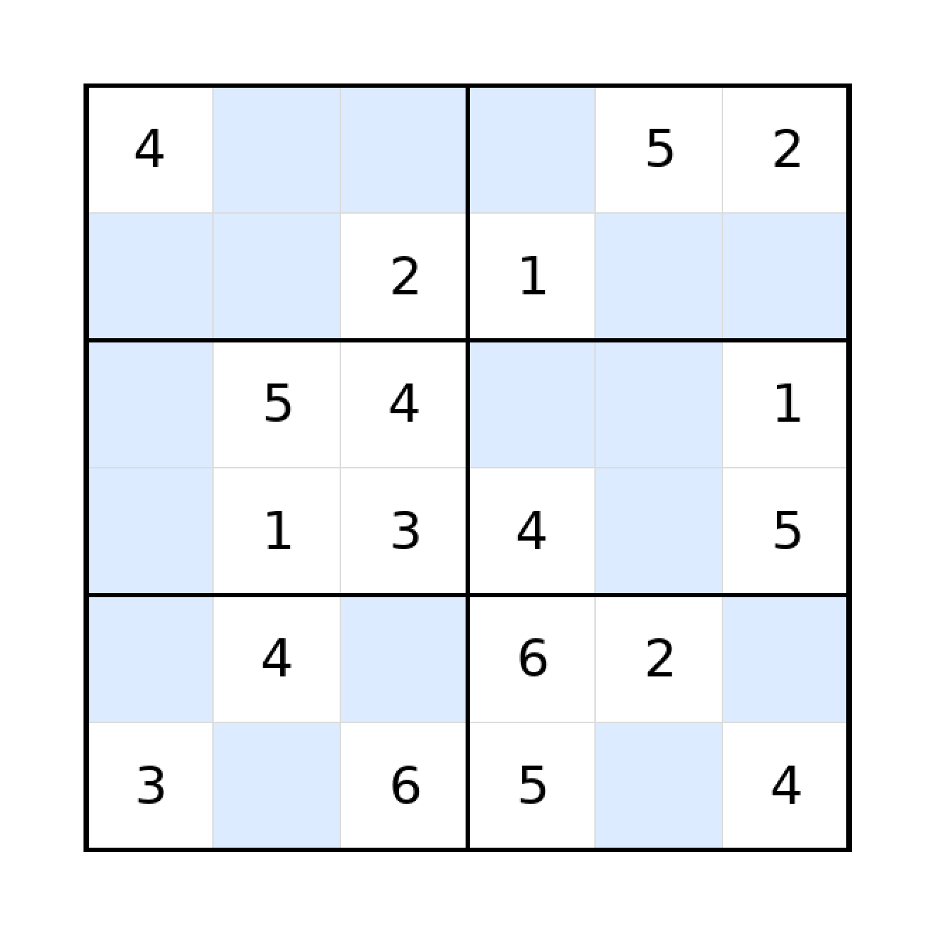 Sudoku-Rätsel Sudoku 6x6 (mittel) für Grundschule aus der Kategorie Sudoku - kostenlos ausdrucken