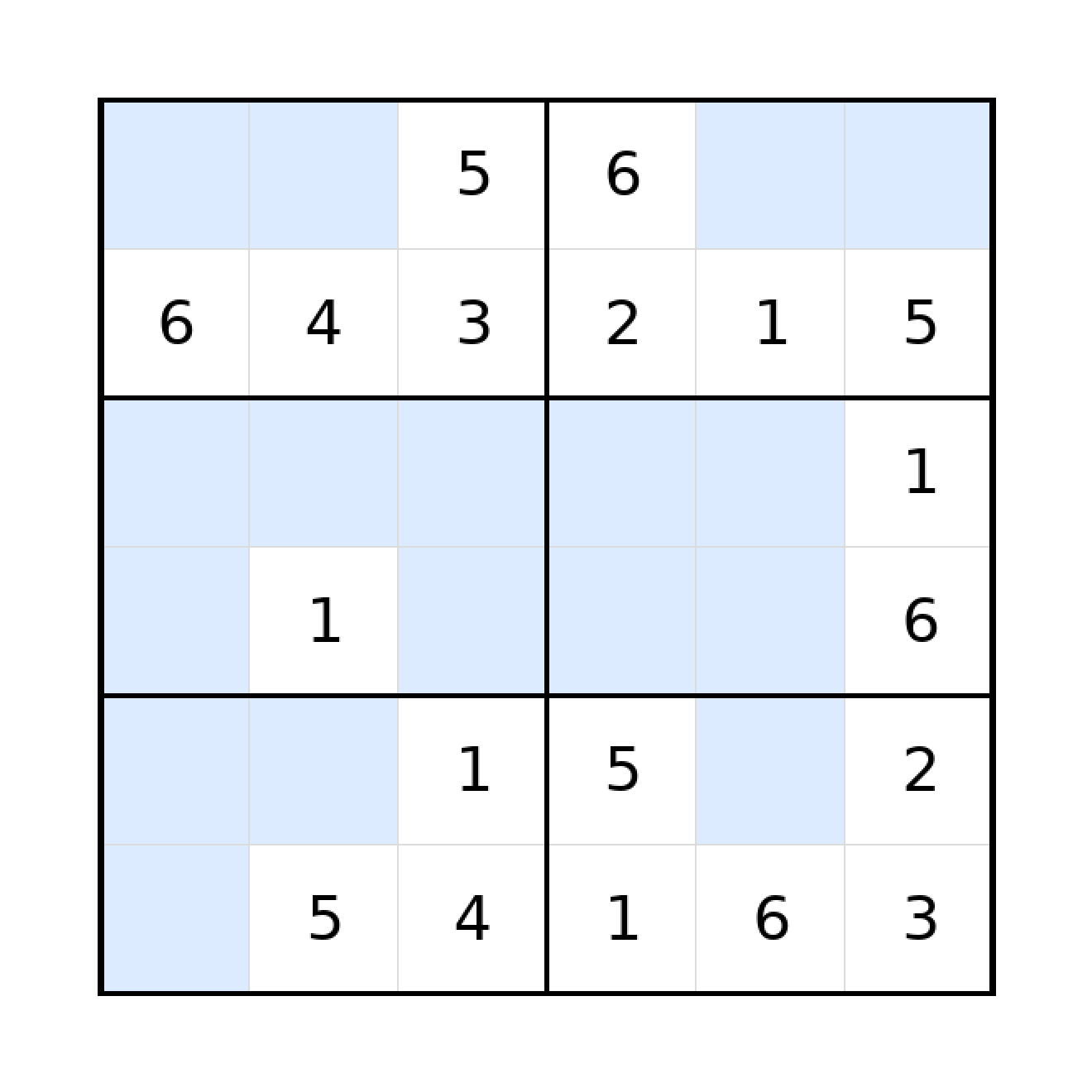 Sudoku-Rätsel Sudoku 6x6 (mittel) für Grundschule aus der Kategorie Sudoku - kostenlos ausdrucken