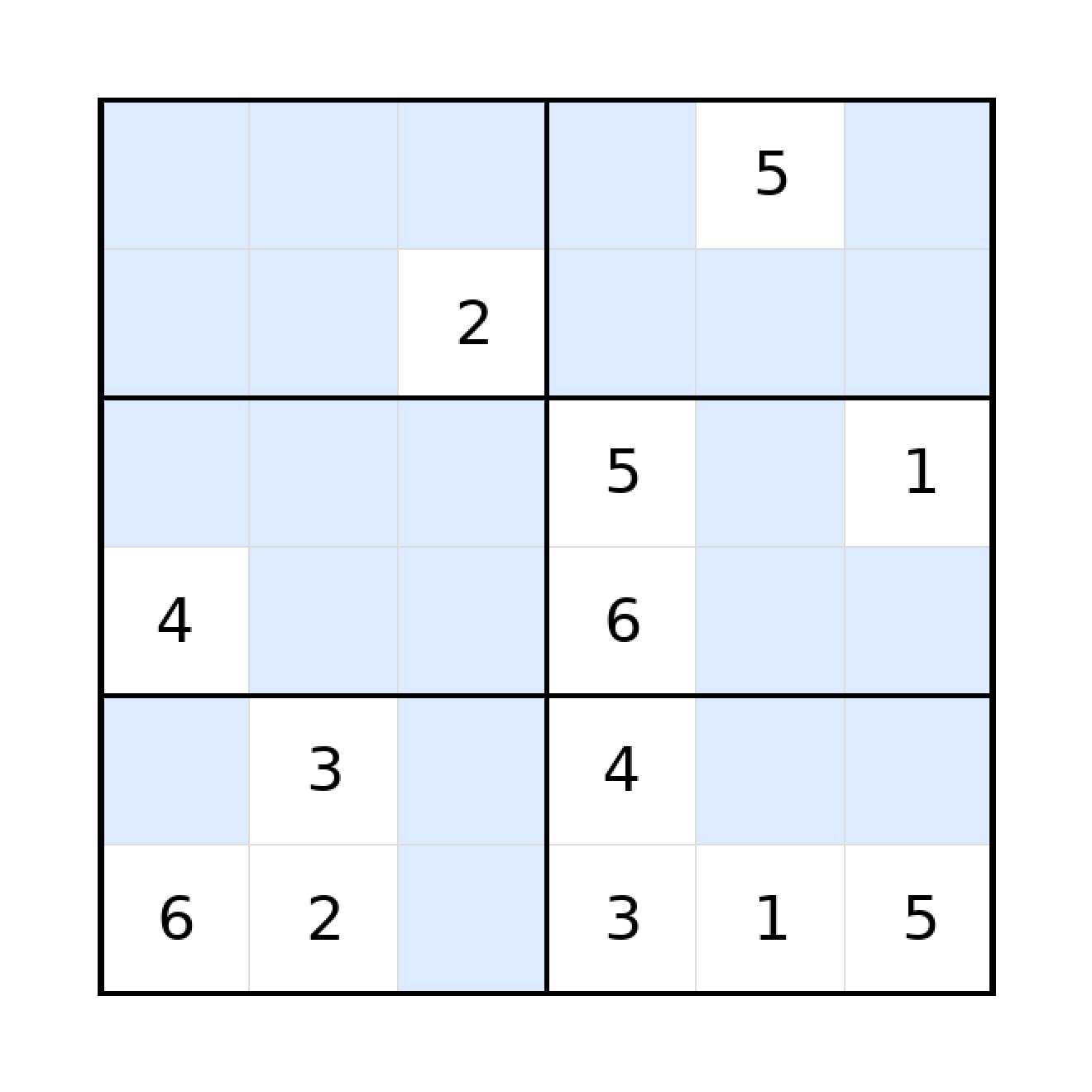 Sudoku-Rätsel Sudoku 6x6 (schwer) für Grundschule aus der Kategorie Sudoku - kostenlos ausdrucken