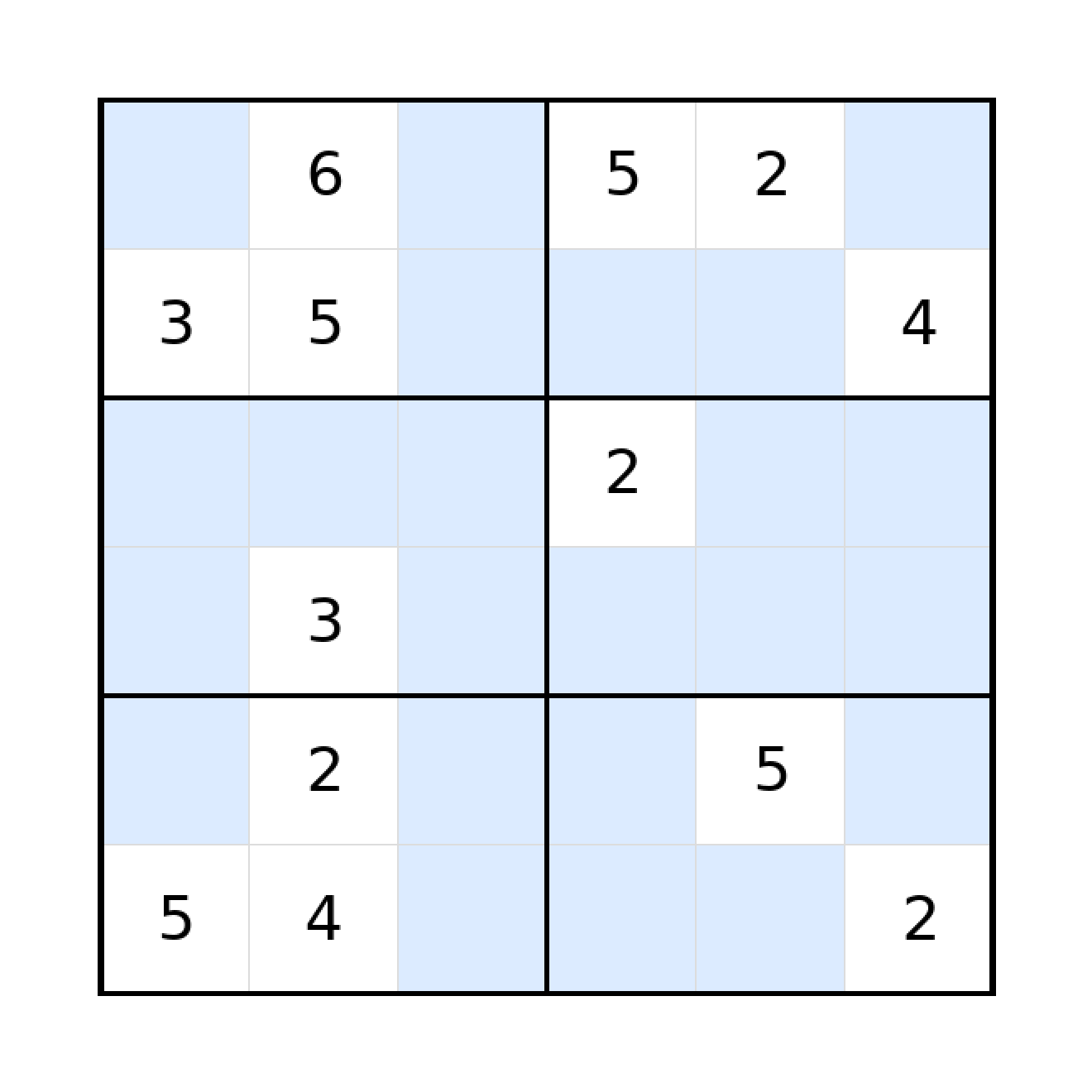 Sudoku-Rätsel Sudoku 6x6 (schwer) für Grundschule aus der Kategorie Sudoku - kostenlos ausdrucken
