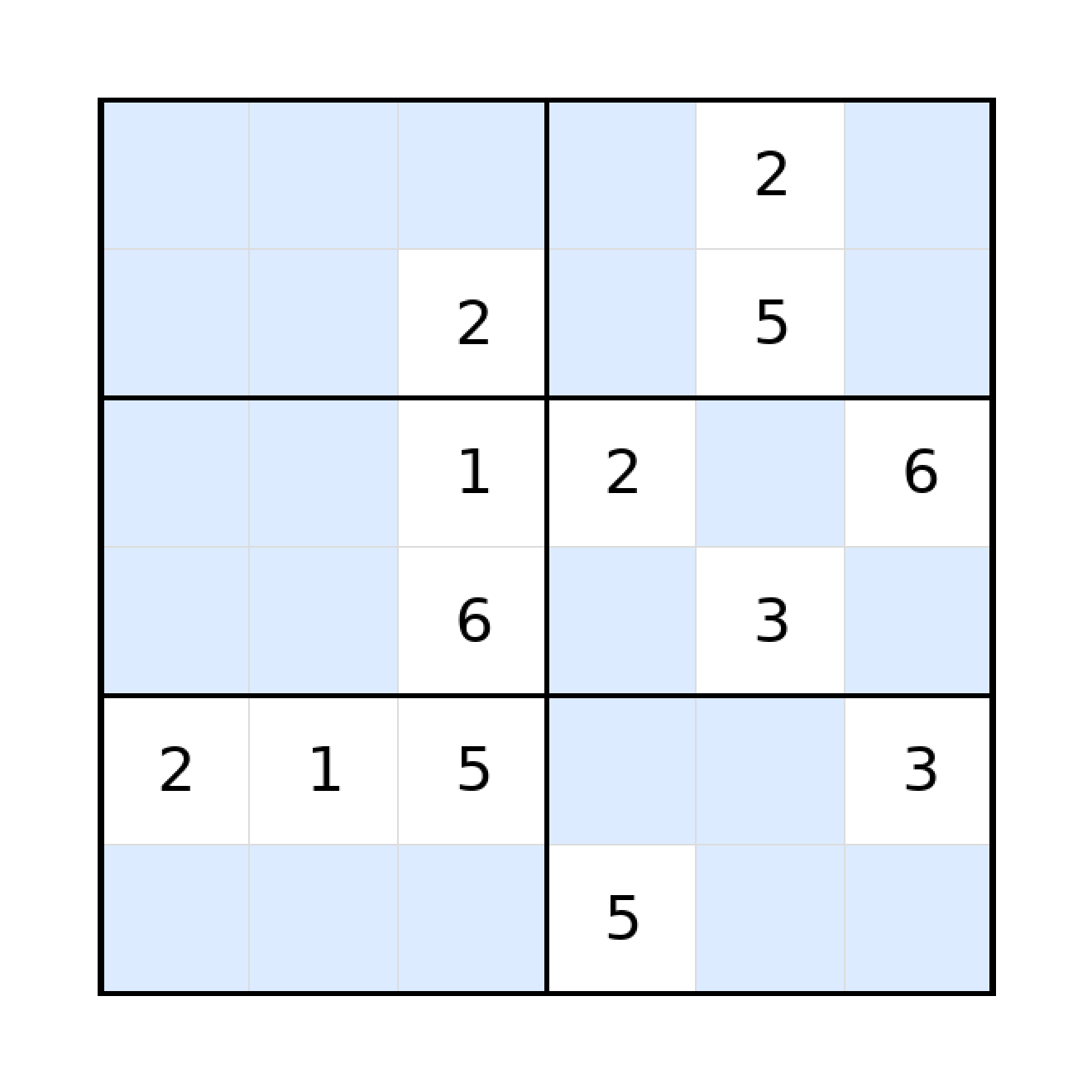 Sudoku-Rätsel Sudoku 6x6 (schwer) für Grundschule aus der Kategorie Sudoku - kostenlos ausdrucken