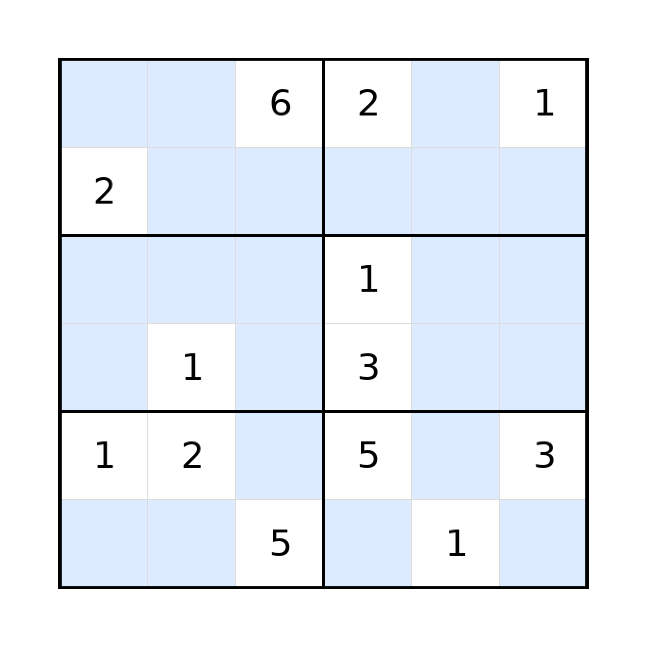 Sudoku-Rätsel Sudoku 6x6 (schwer) für Grundschule aus der Kategorie Sudoku - kostenlos ausdrucken