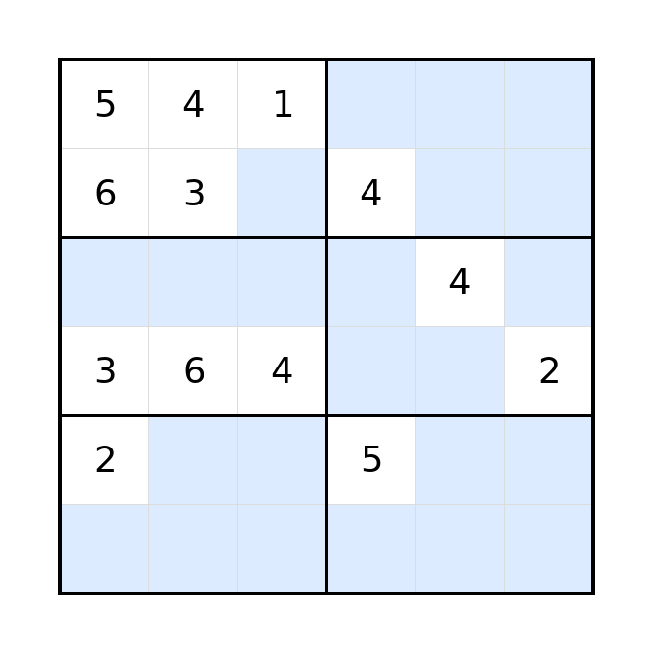 Sudoku-Rätsel Sudoku 6x6 (schwer) für Grundschule aus der Kategorie Sudoku - kostenlos ausdrucken