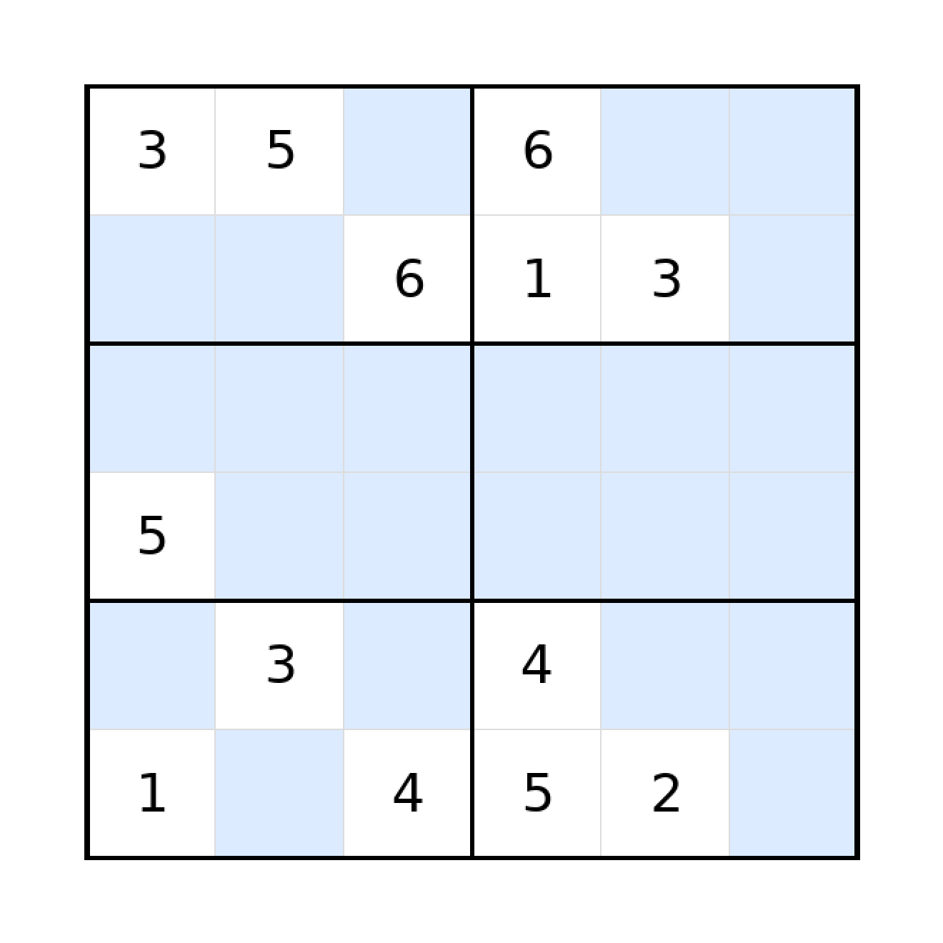 Sudoku-Rätsel Sudoku 6x6 (schwer) für Grundschule aus der Kategorie Sudoku - kostenlos ausdrucken