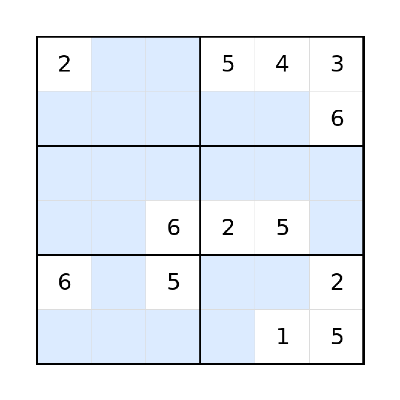 Sudoku-Rätsel Sudoku 6x6 (schwer) für Grundschule aus der Kategorie Sudoku - kostenlos ausdrucken
