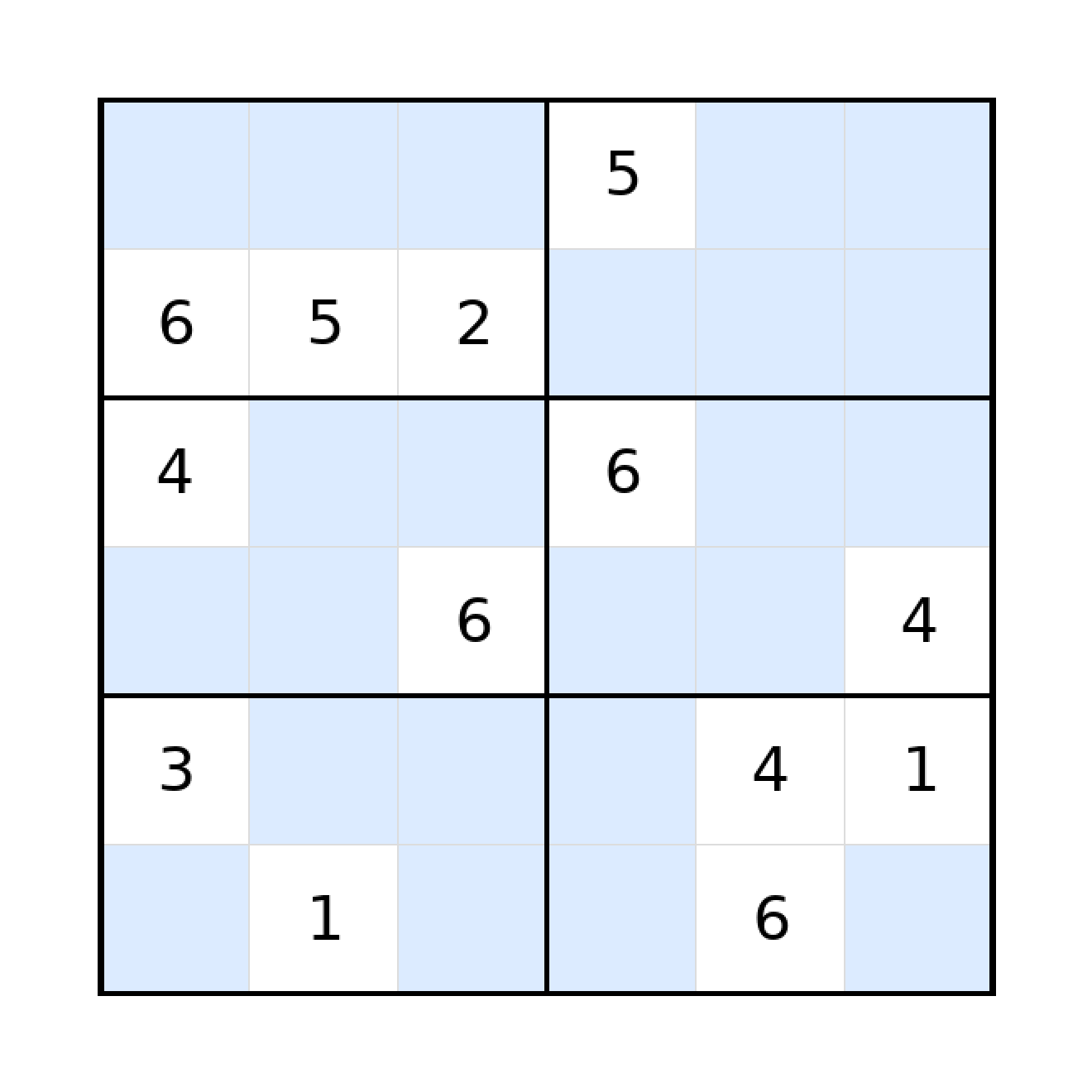Sudoku-Rätsel Sudoku 6x6 (schwer) für Grundschule aus der Kategorie Sudoku - kostenlos ausdrucken