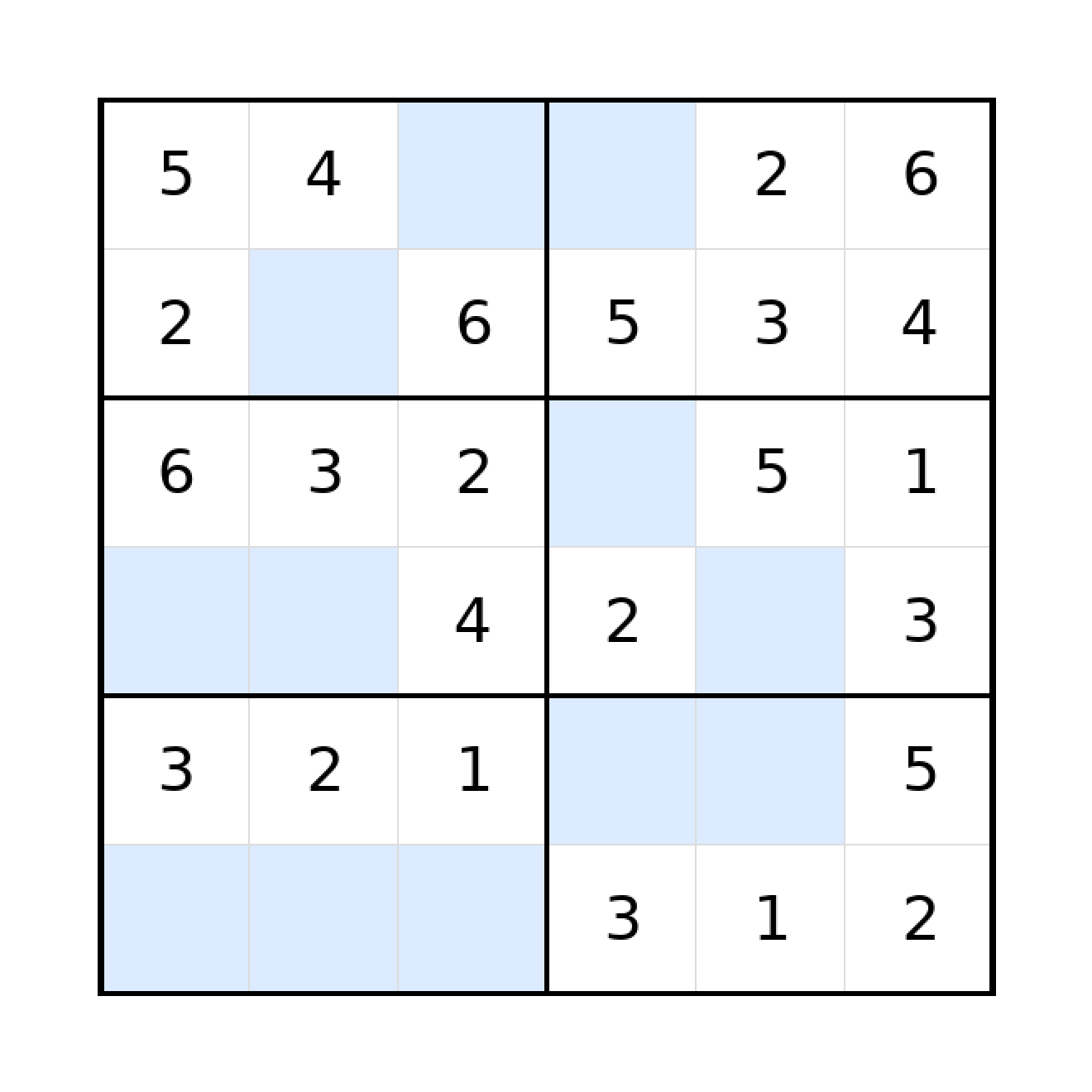 Sudoku-Rätsel Sudoku 6x6 (leicht) für Grundschule aus der Kategorie Sudoku - kostenlos ausdrucken