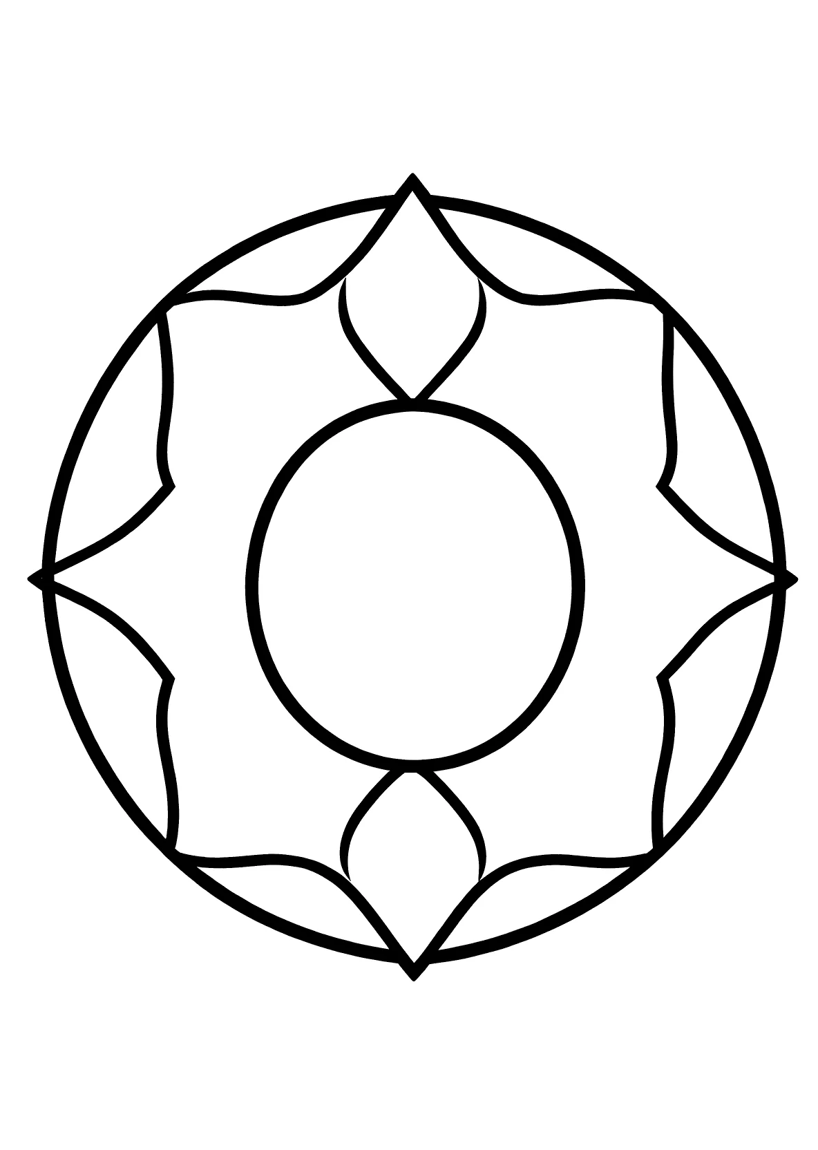 Bögen-Mandala - Kostenloses Ausmalbild zum Ausdrucken