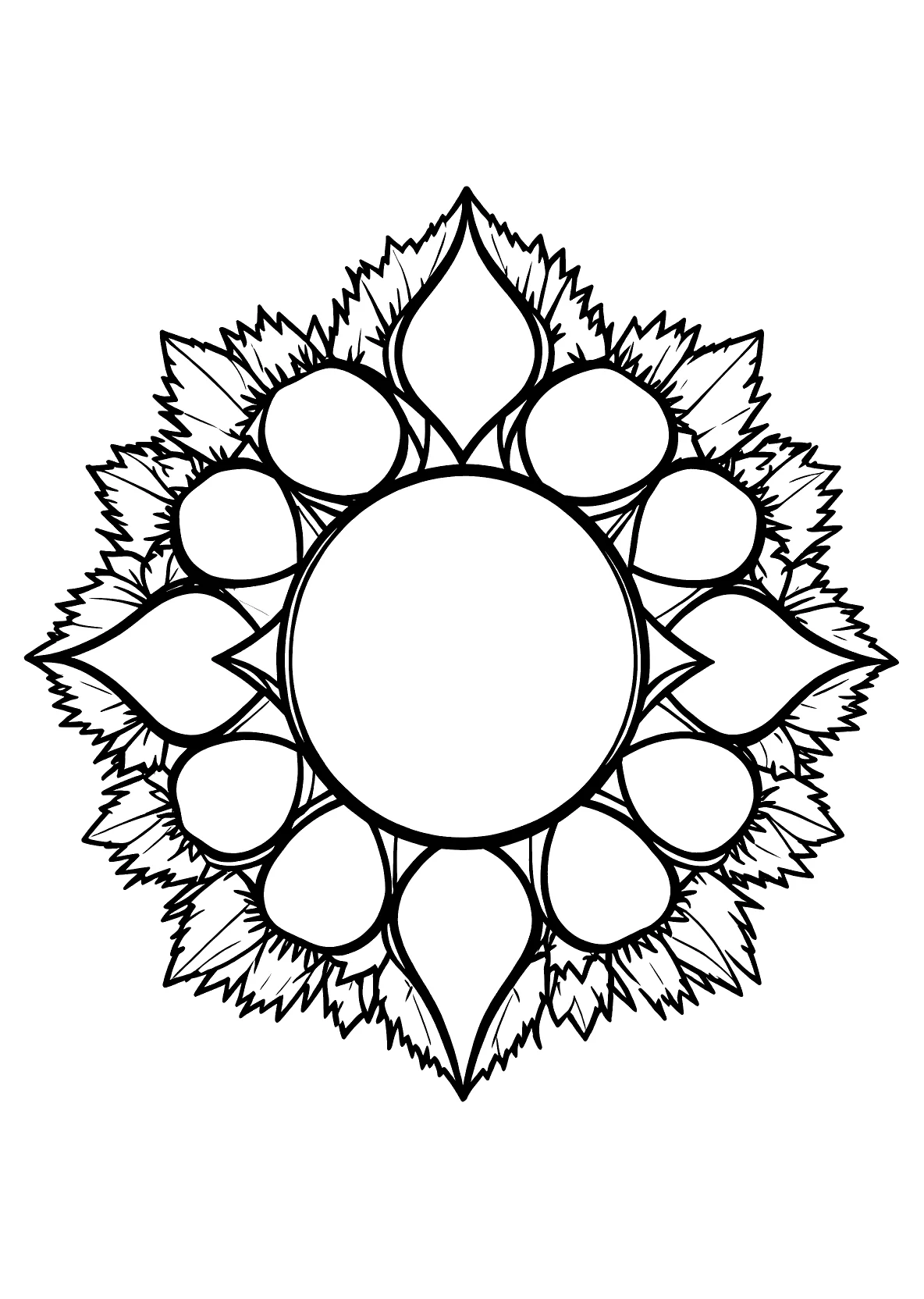 Kastanien-Mandala - Kostenloses Ausmalbild zum Ausdrucken