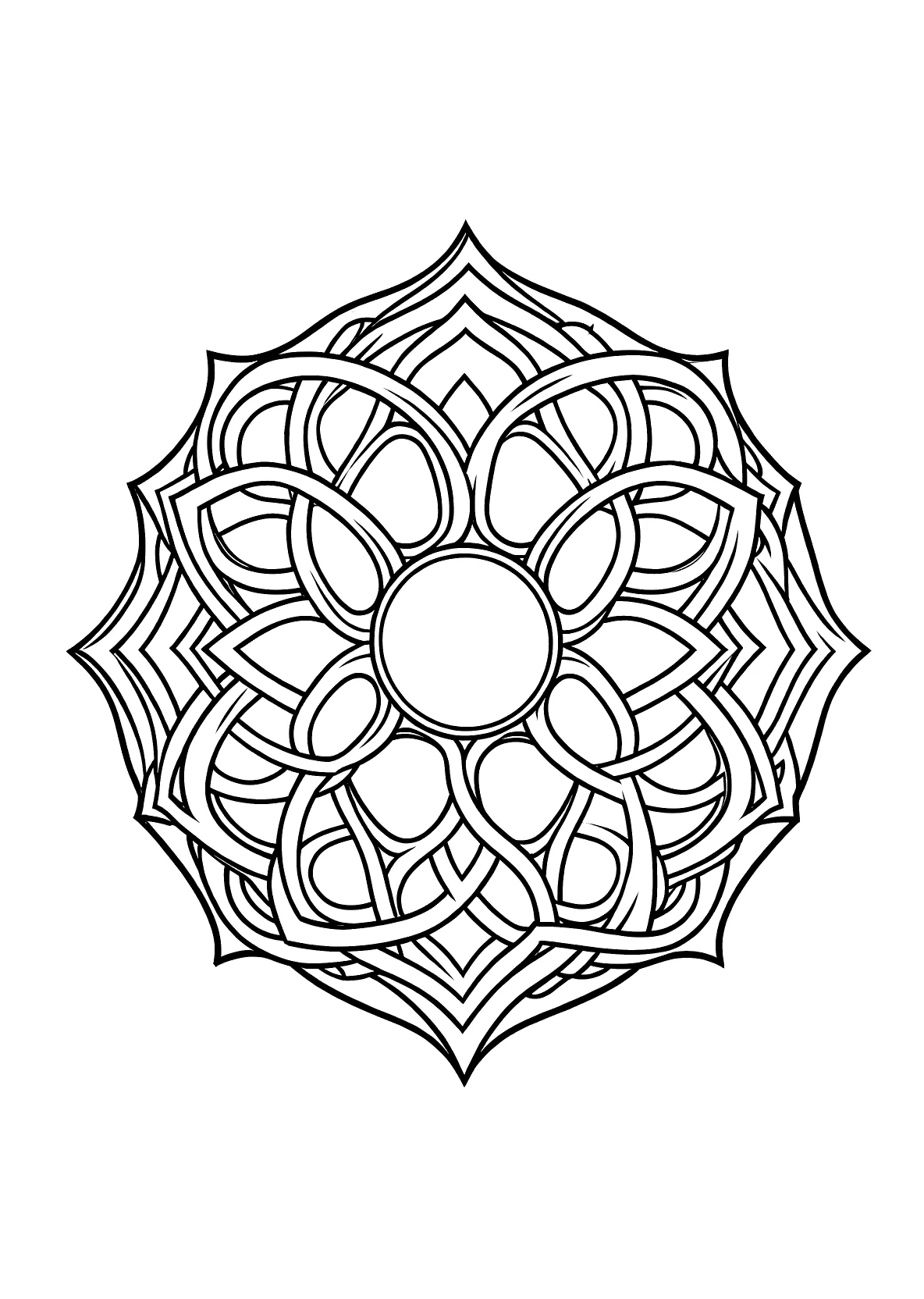 Keltische Knoten-Mandala - Kostenloses Ausmalbild zum Ausdrucken