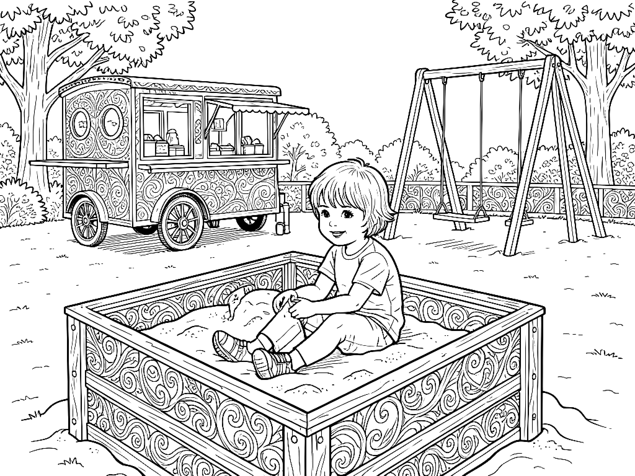 Ausmalbild Kind Ausmalbild für Erwachsene aus der Kategorie Menschen & Berufe - kostenlos ausdrucken