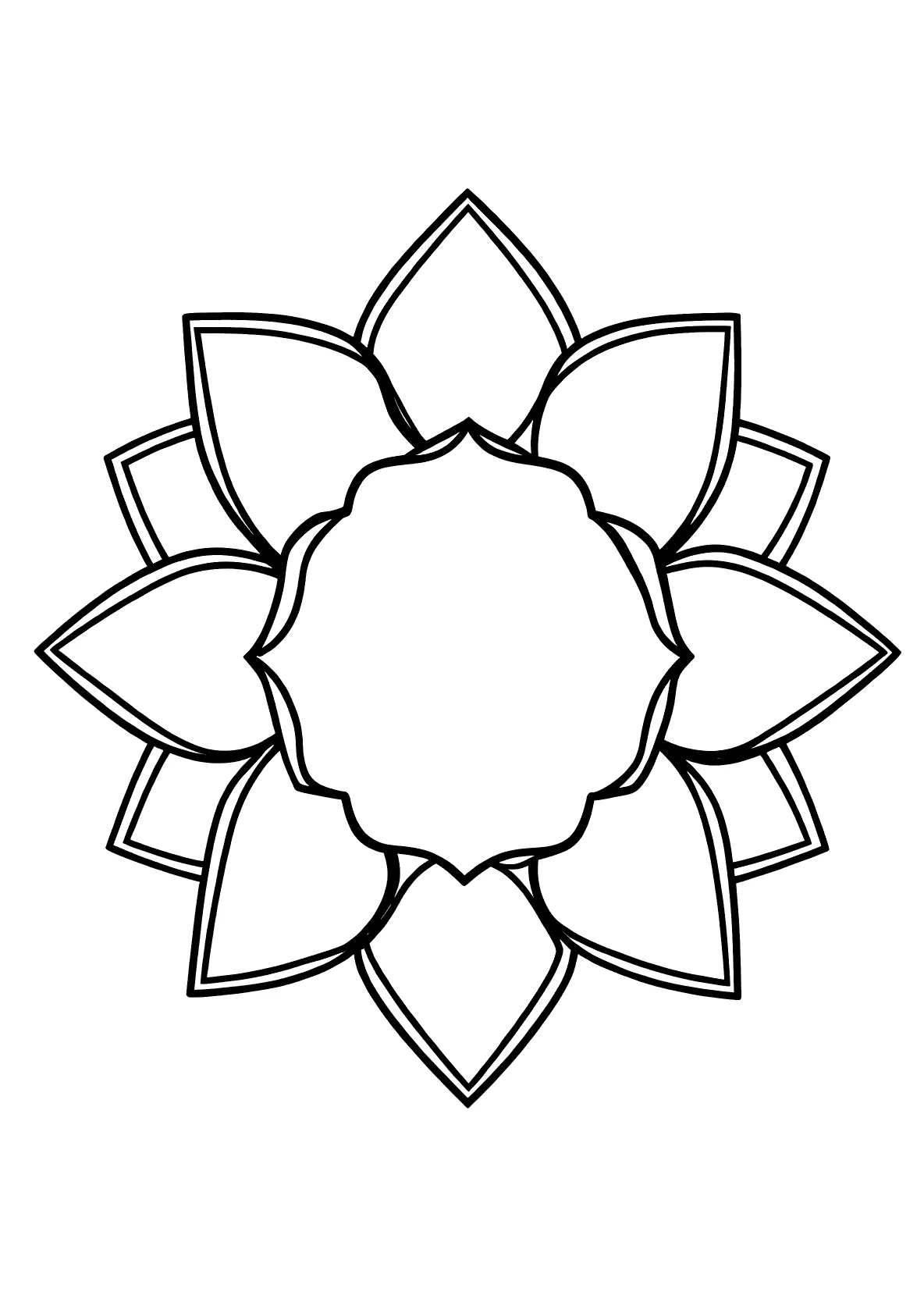 Klassisches Mandala Blattformen 12 - Kostenloses Ausmalbild zum Ausdrucken