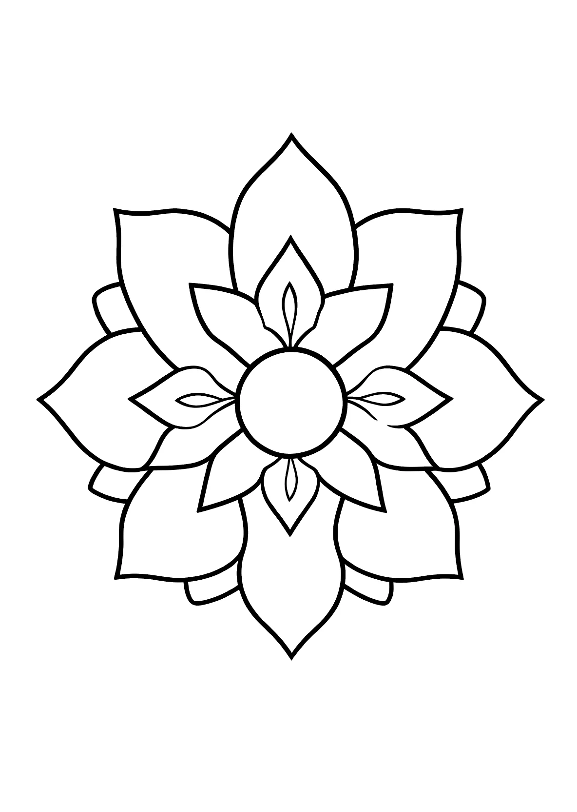 Klassisches Mandala Blattformen 12 - Kostenloses Ausmalbild zum Ausdrucken