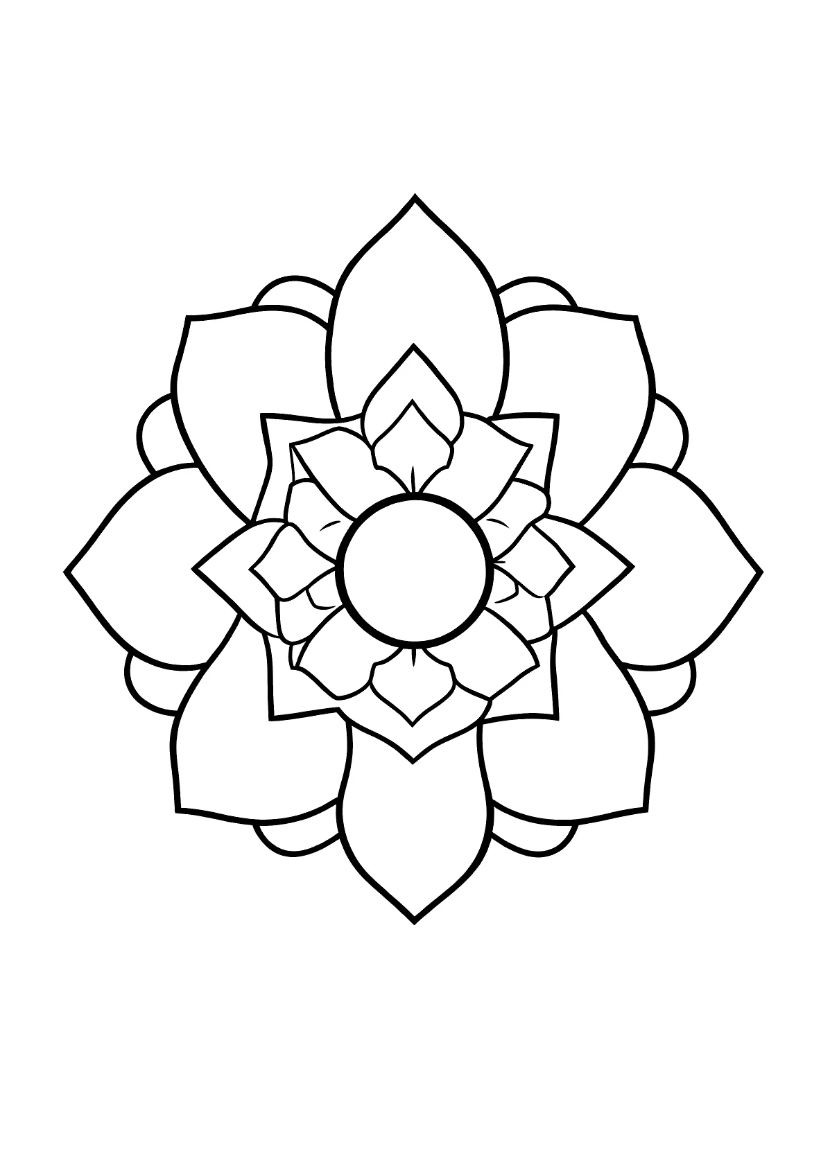 Klassisches Mandala Blütenblätter 12 - Kostenloses Ausmalbild zum Ausdrucken