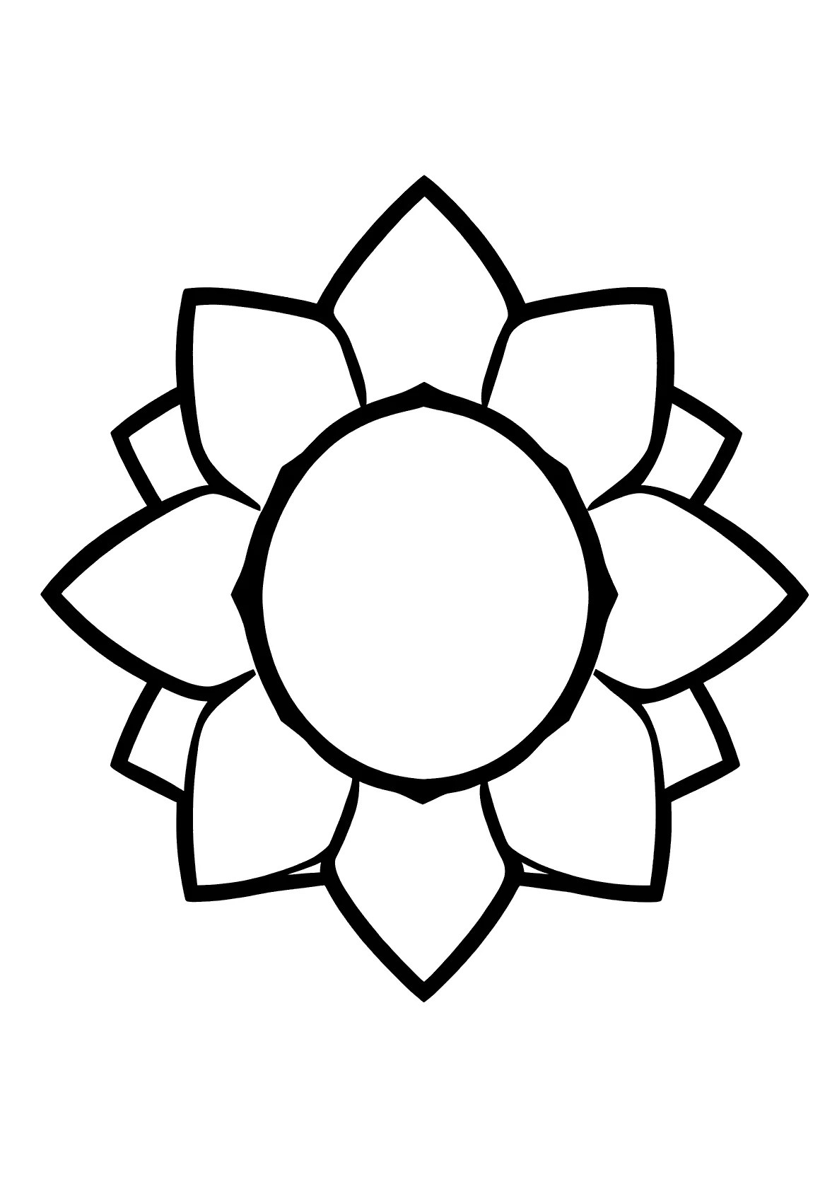 Klassisches Mandala Blütenblätter 12 - Kostenloses Ausmalbild zum Ausdrucken